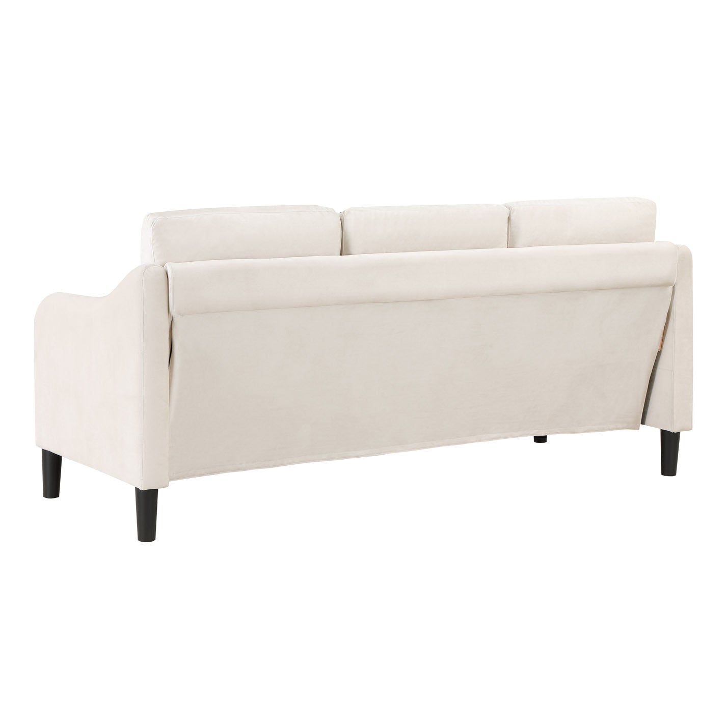 Modern  3-Seater Sofa for Small Space, Velvet Beige