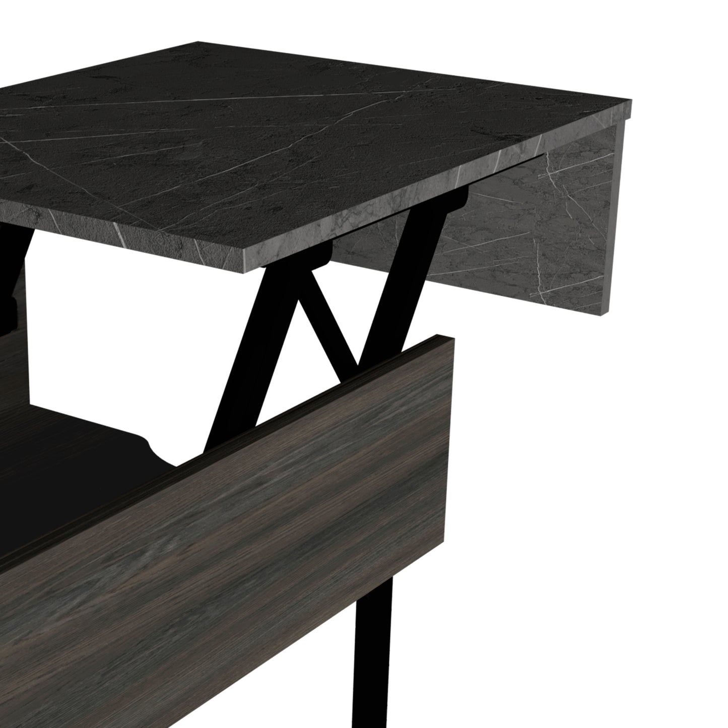 Dazza Lift Top Coffee Table with Hidden Storage in Carbon Espresso / Onyx Finish