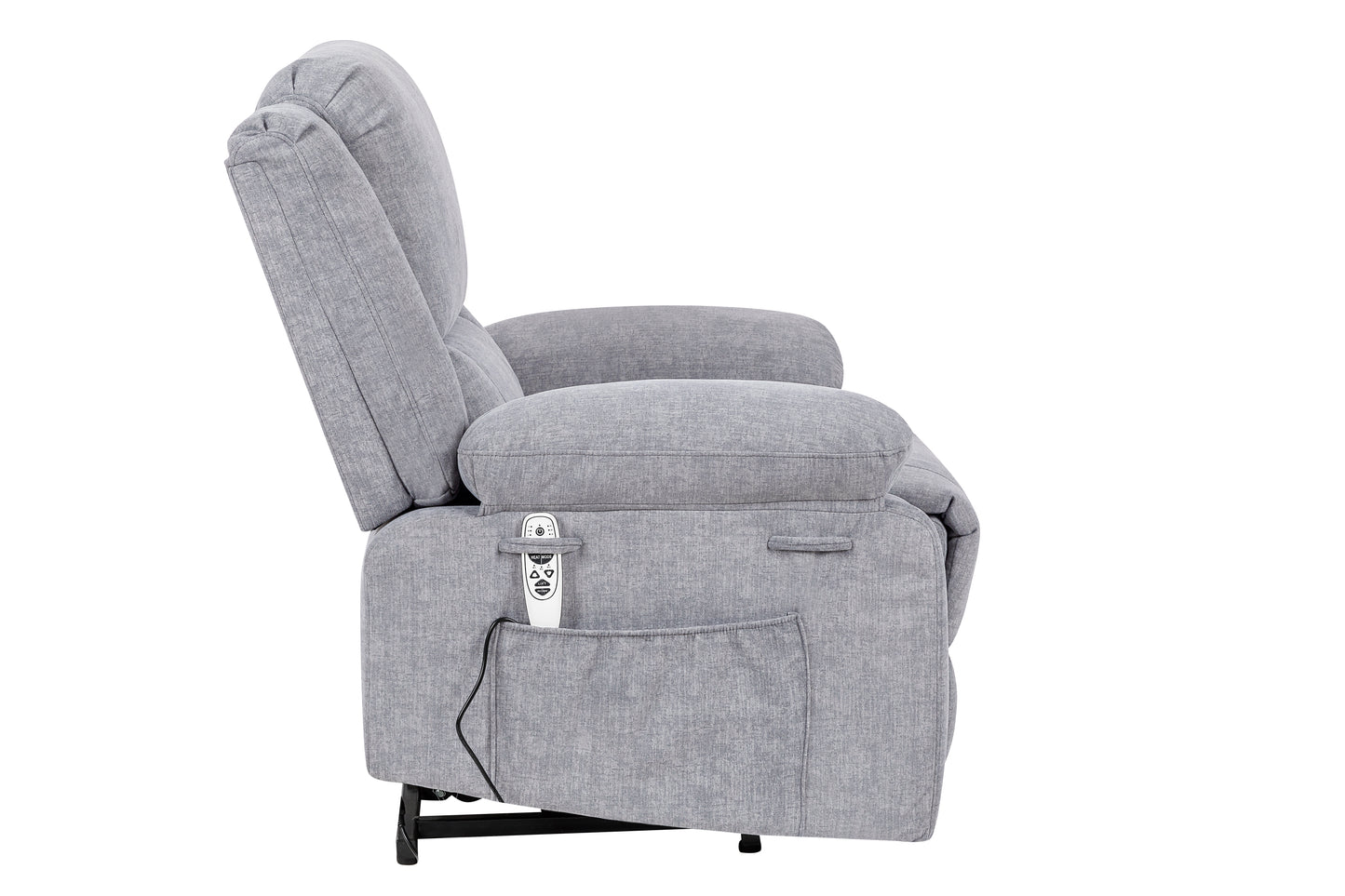 Elderly Electric Power Recliner Chair with Multi-Function Massage, Heating, and Storage - Light Grey