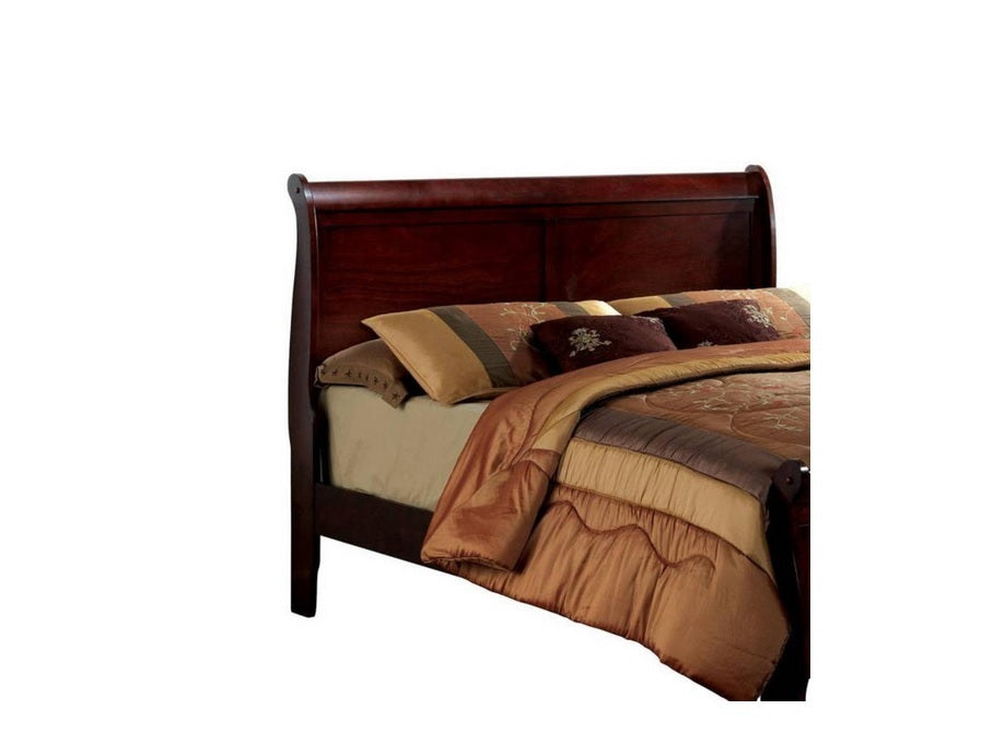 California King Size Bed Cherry Louis Phillipe Solidwood 1pc Bed Bedroom Sleigh Bed