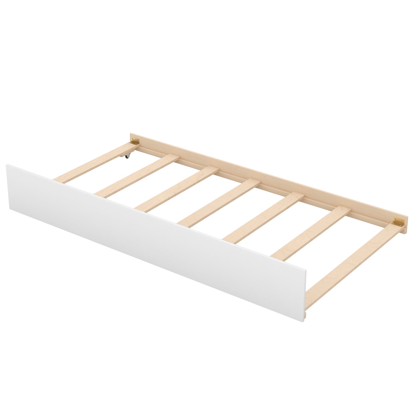 White Twin Bunk Bed with Trundle, Storage, and Convertible Design