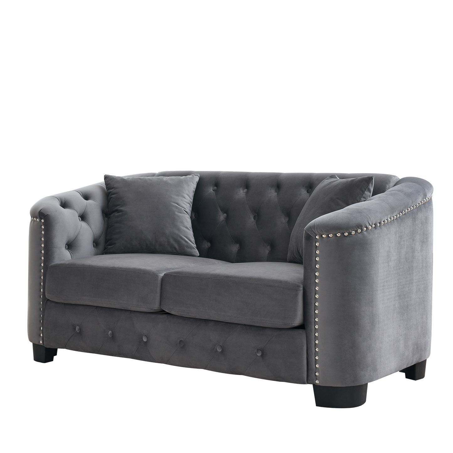 corner sofa+2-seater Combination sofa.Velvet Grey