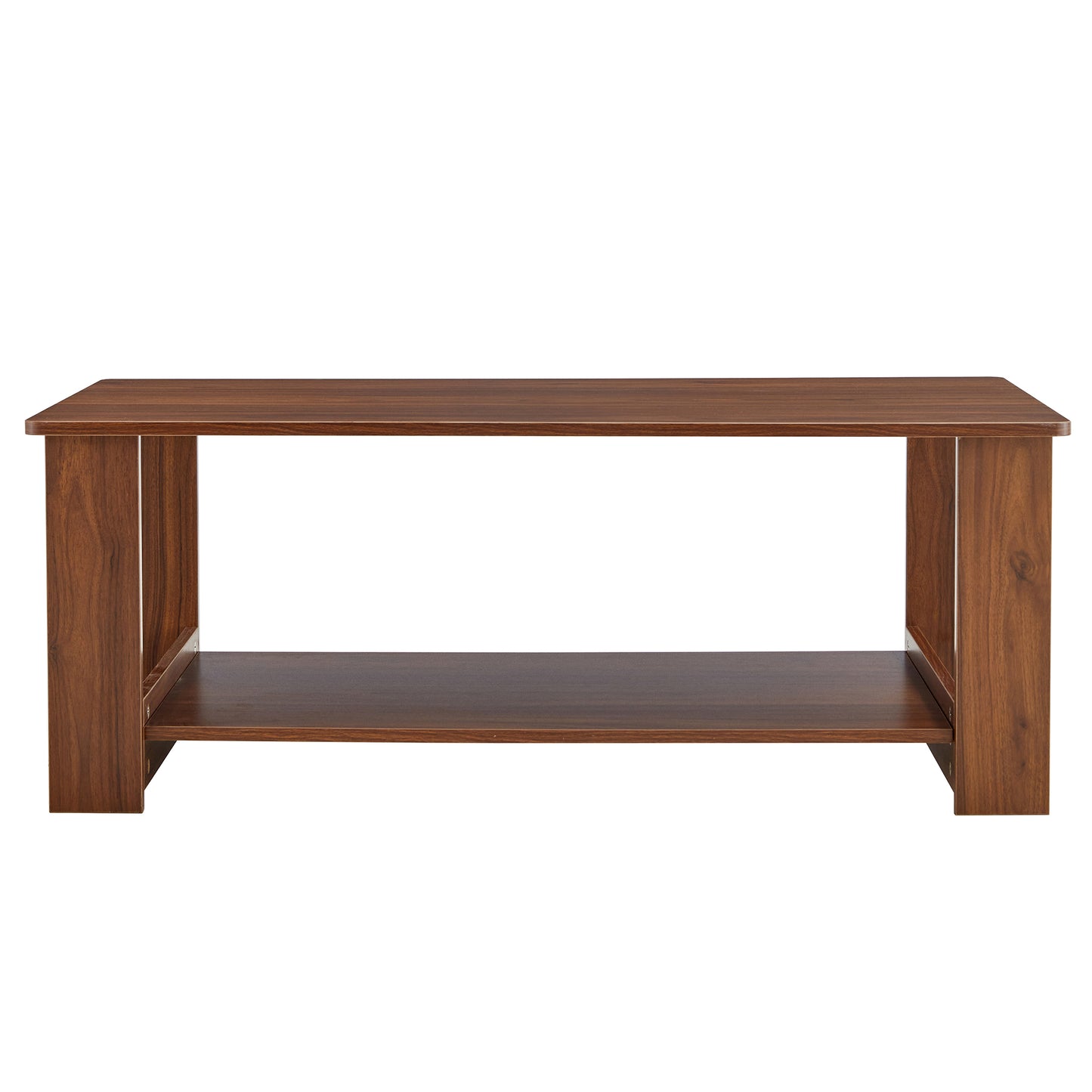 Innovative Walnut Textured Double Layered Coffee Table - CT-16