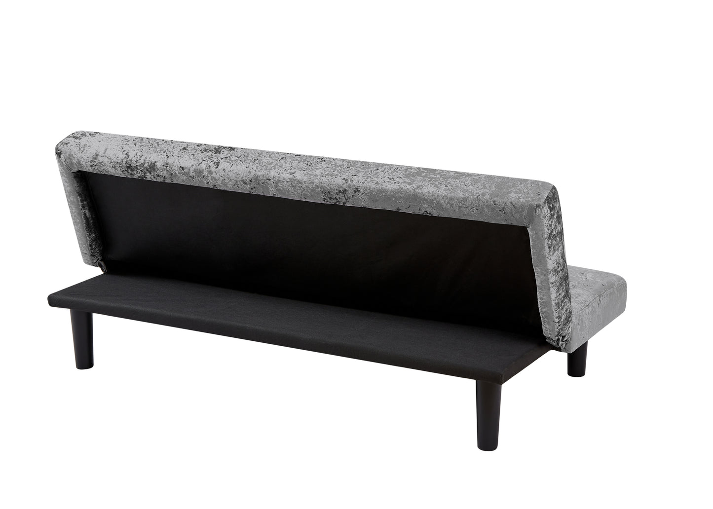 Modern sofa bed in iced velour, multi-position adjustable sofa bed, plastic feet