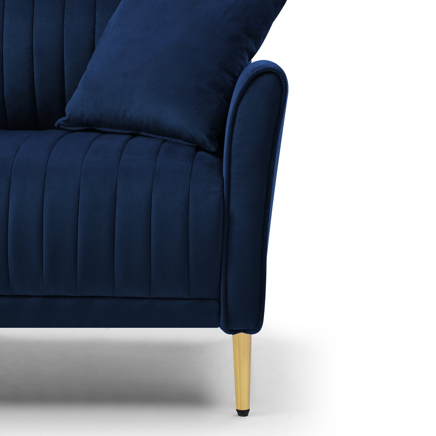 Blue armless single sofa, not sold separately, needs to be combined with other parts or multiple seats.