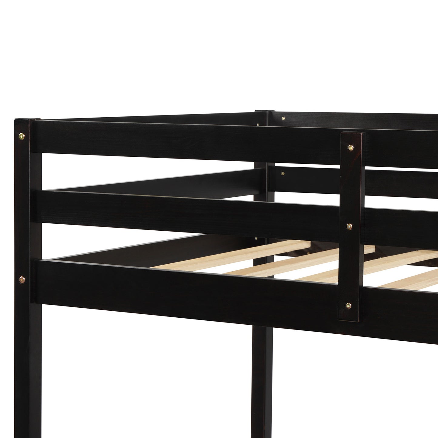 Elegant Twin Full Espresso Bunk Bed with Maximized Space