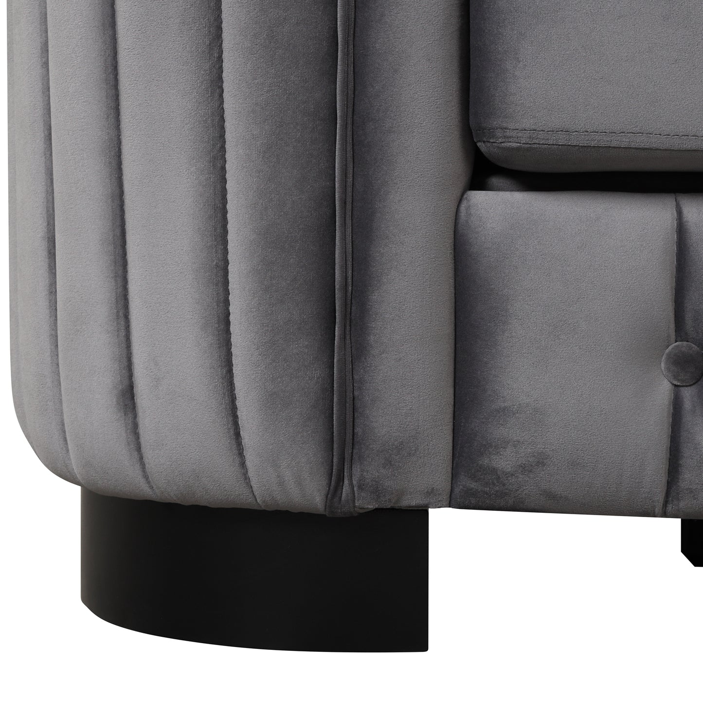 Modern Gray Velvet Loveseat Sofa with Removable Seat Cushion