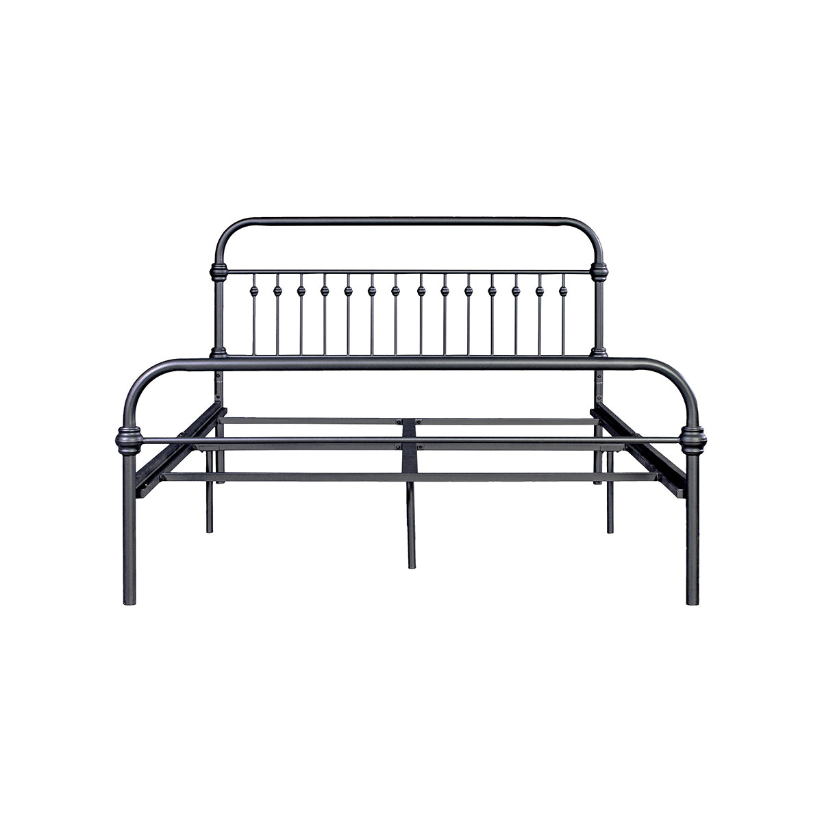 86.4" L X 59.6" W X 44"H Metal Bed Frame Queen Size Standerd Bed Frame - BLACK