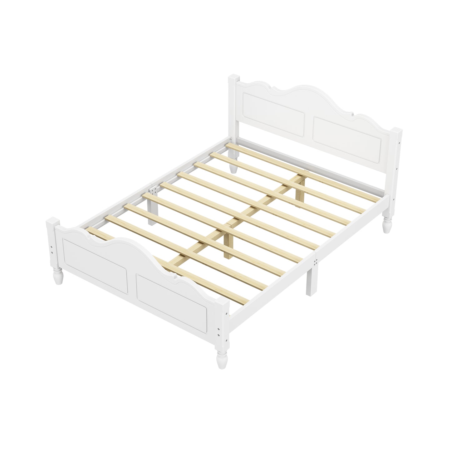 Modern Wooden Platform Bed with Headboard,Queen