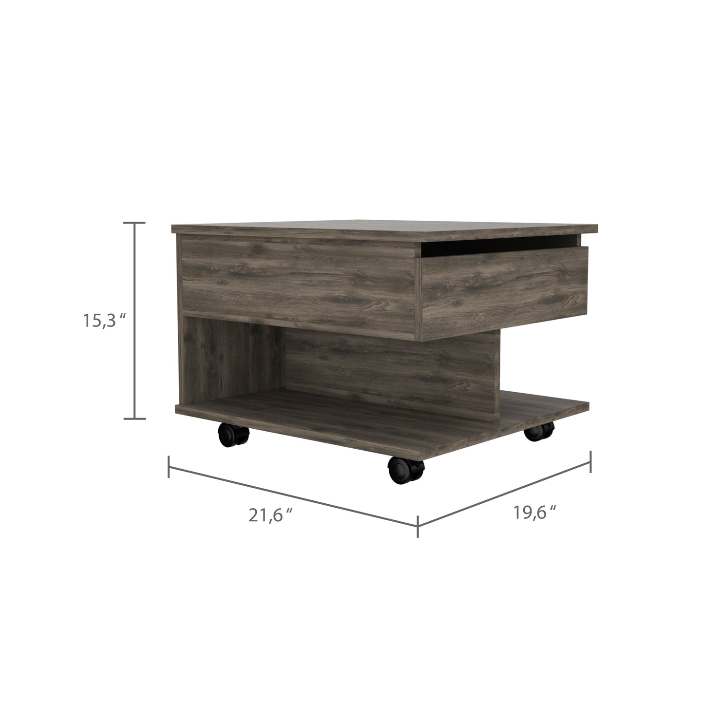 Peterson Lift Top Coffee Table in Dark Brown with Hidden Storage