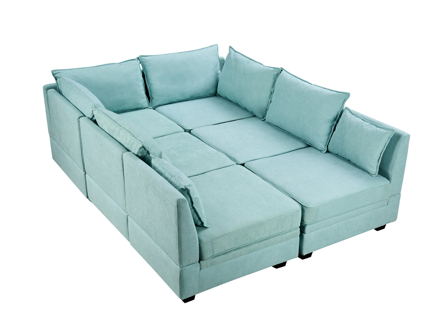 U_Style Modern Large U-Shape Modular Sectional Sofa, Convertible Sofa Bed with Reversible Chaise for Living Room, Storage Seat