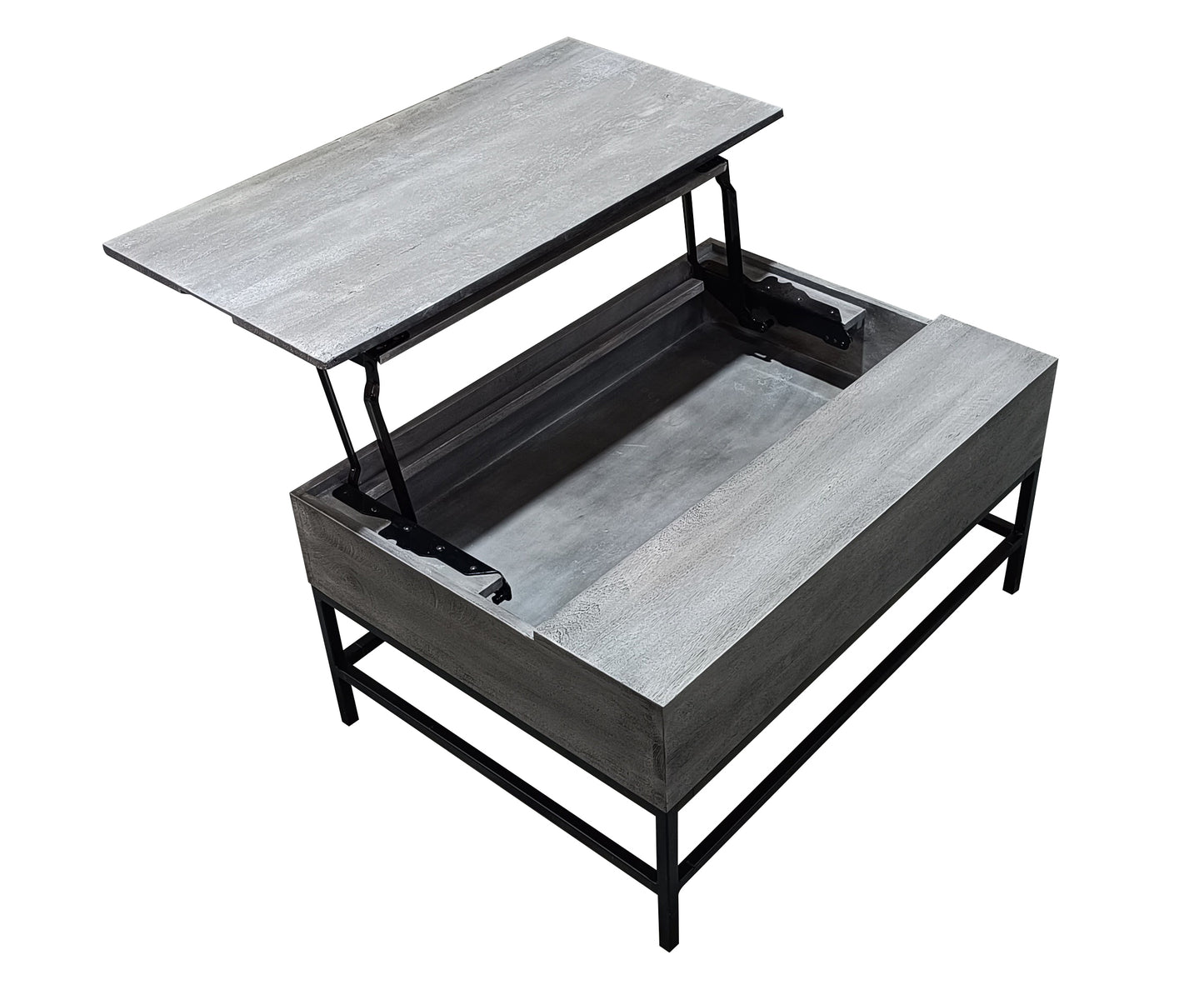 Gray Lift Top Coffee Table with Natural Wood Finish