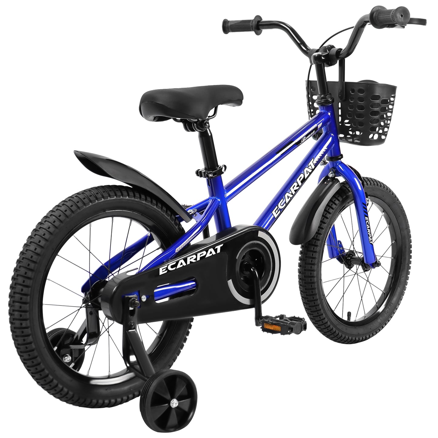 Kids Bike 14 inch for Boys & Girls with Training Wheels,  Freestyle Kids' Bicycle with Bell,Basket and fender.