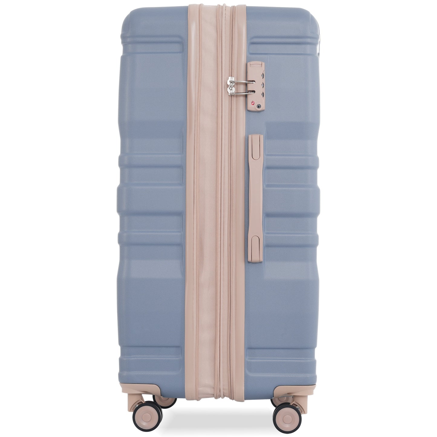 Luggage Sets 4 Piece, Expandable ABS Durable Suitcase with Travel Bag, Carry On Luggage Suitcase Set with 360° Spinner Wheels, light blue