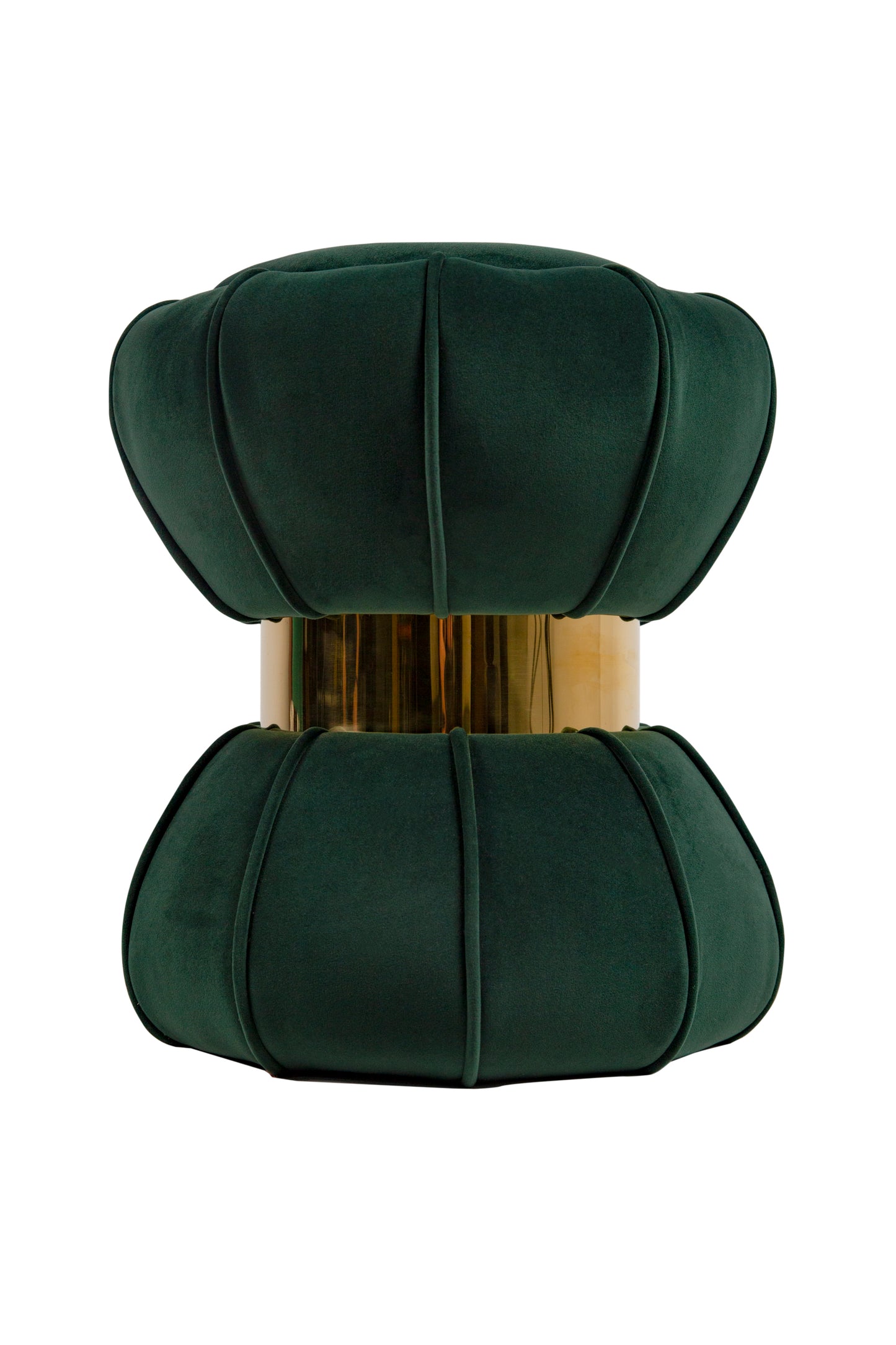 18.5'' Tall Stainless Steel Upholstered Ottoman in Green