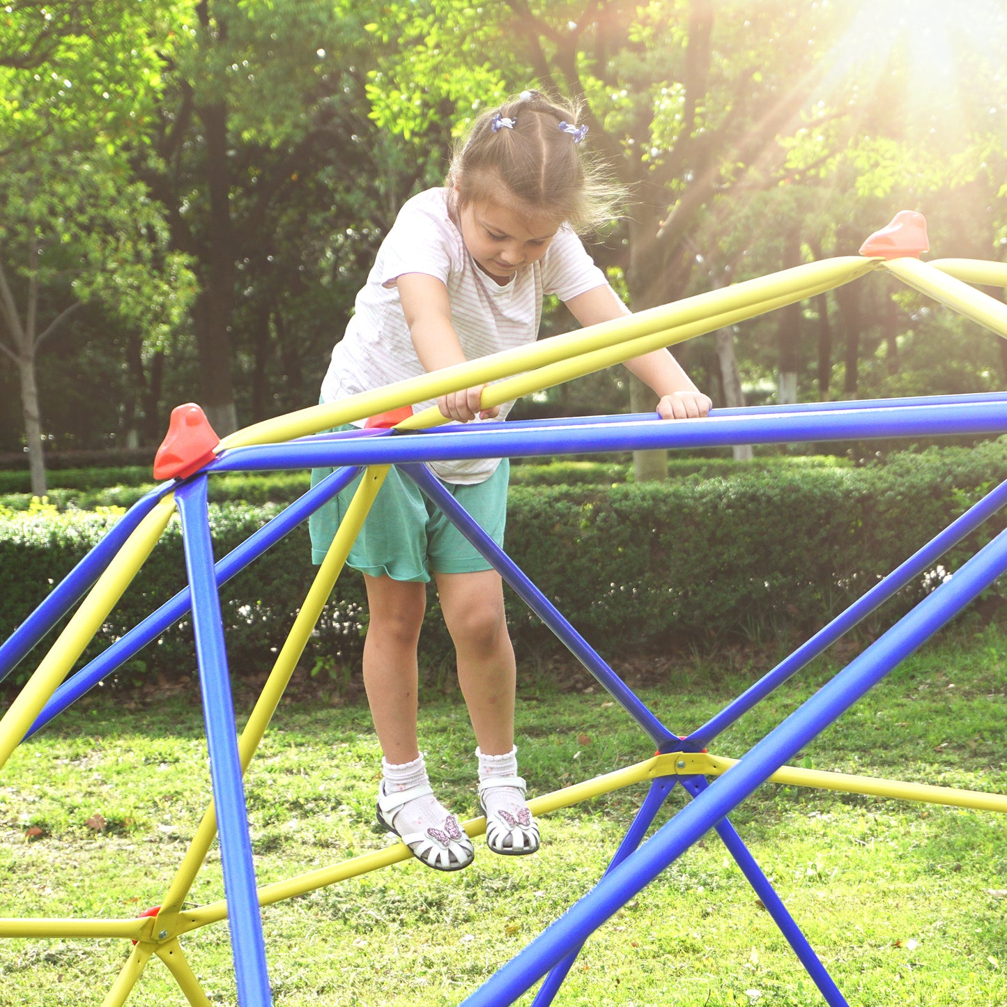 Children's Geometric Jungle Gym Dome Climber - 10 ft Playground Climbing Frame with Rust & UV Resistant Steel, Supports 1000 LBS