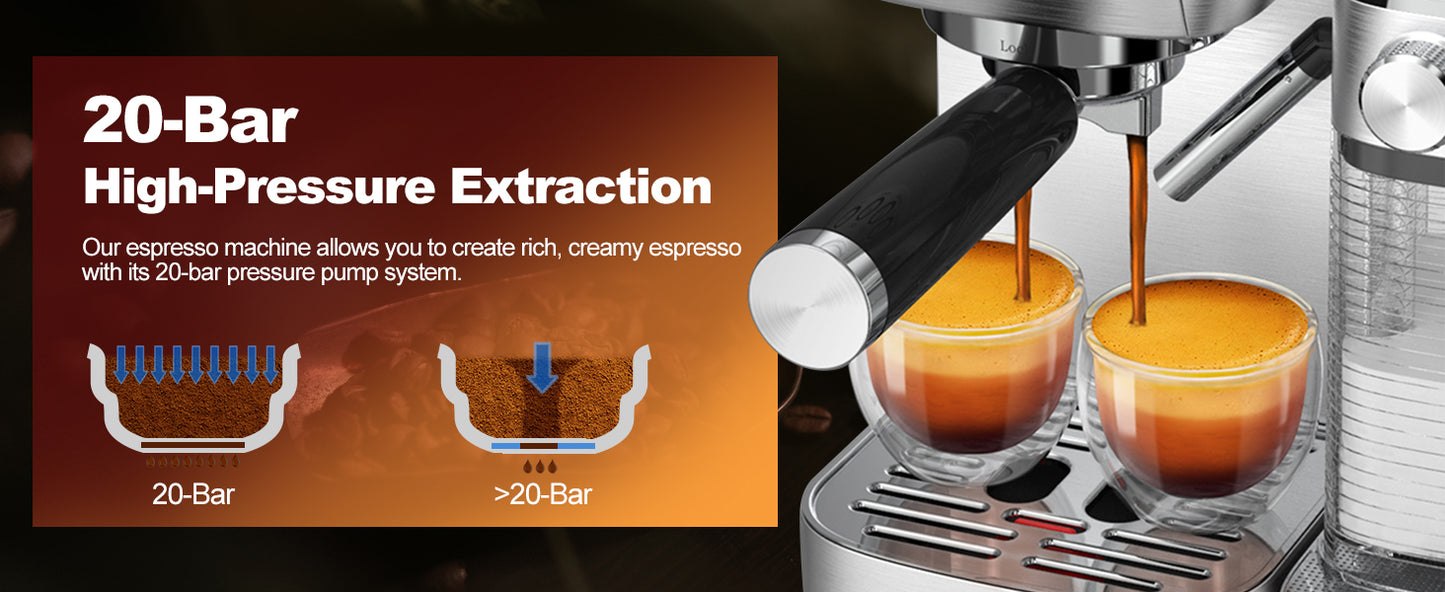 Automatic Milk Frother Espresso and Cappuccino Machine with ESE POD filter