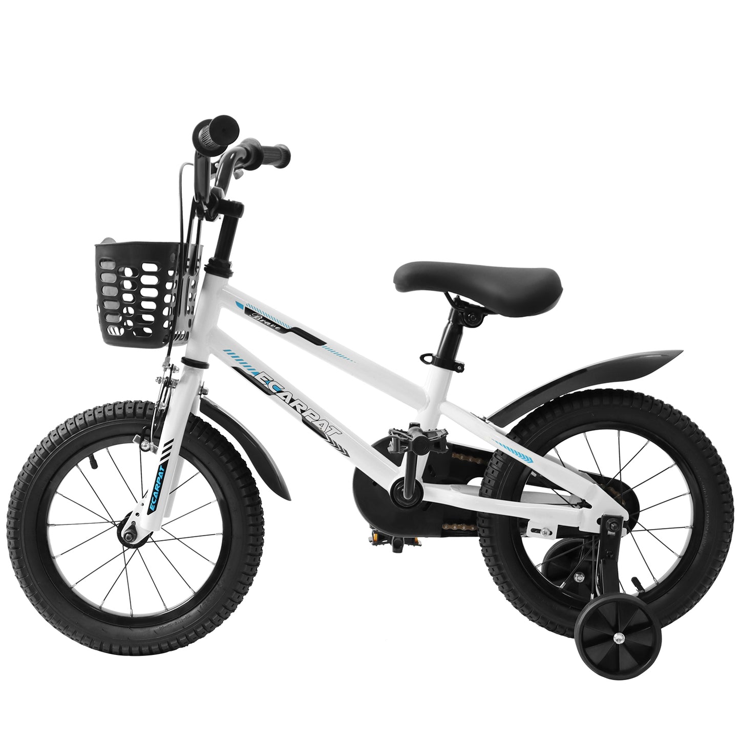 Kids Bike  16 inch for Boys & Girls with Training Wheels,  Freestyle Kids' Bicycle with Bell,Basket and fender.