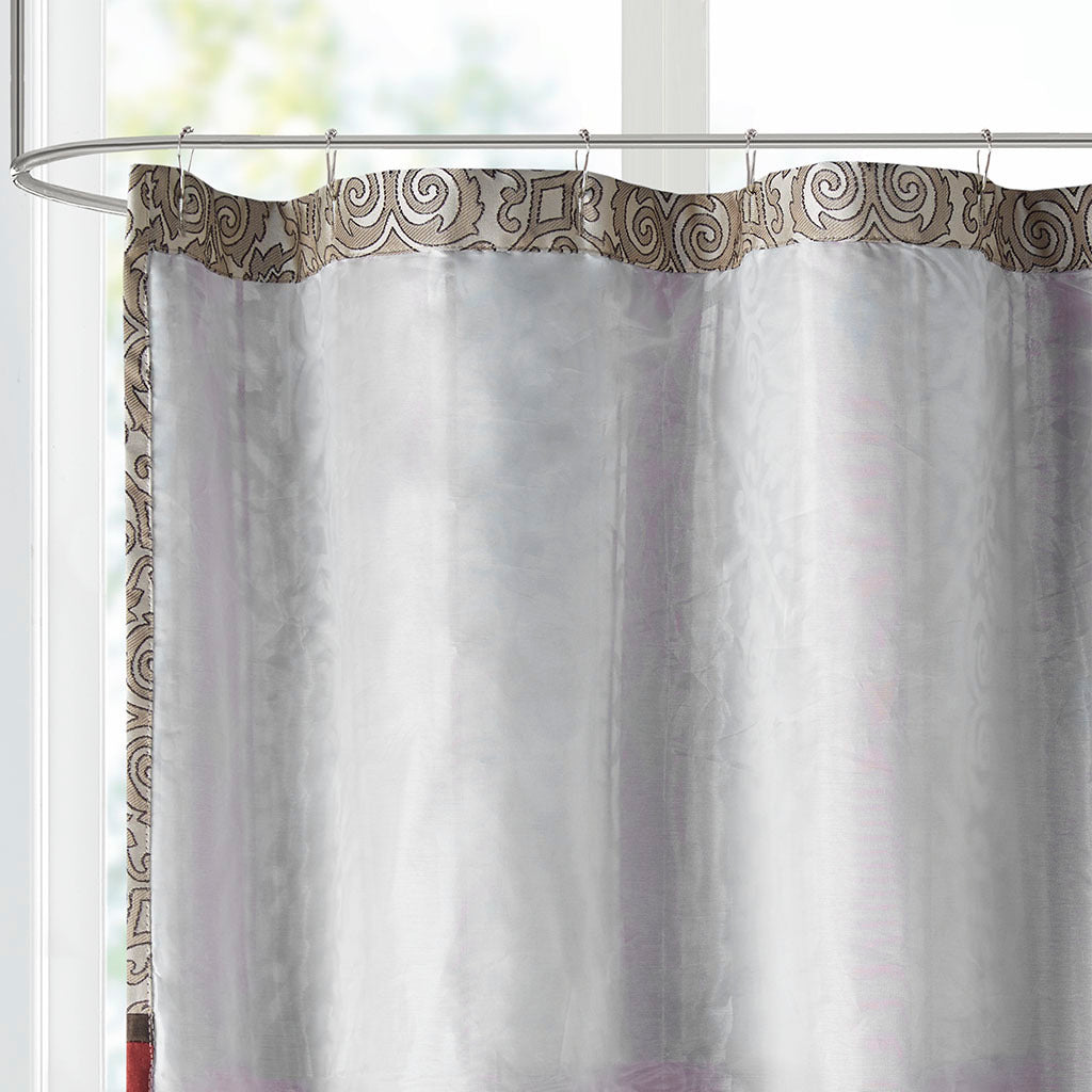 Embroidered Elegance Shower Curtain