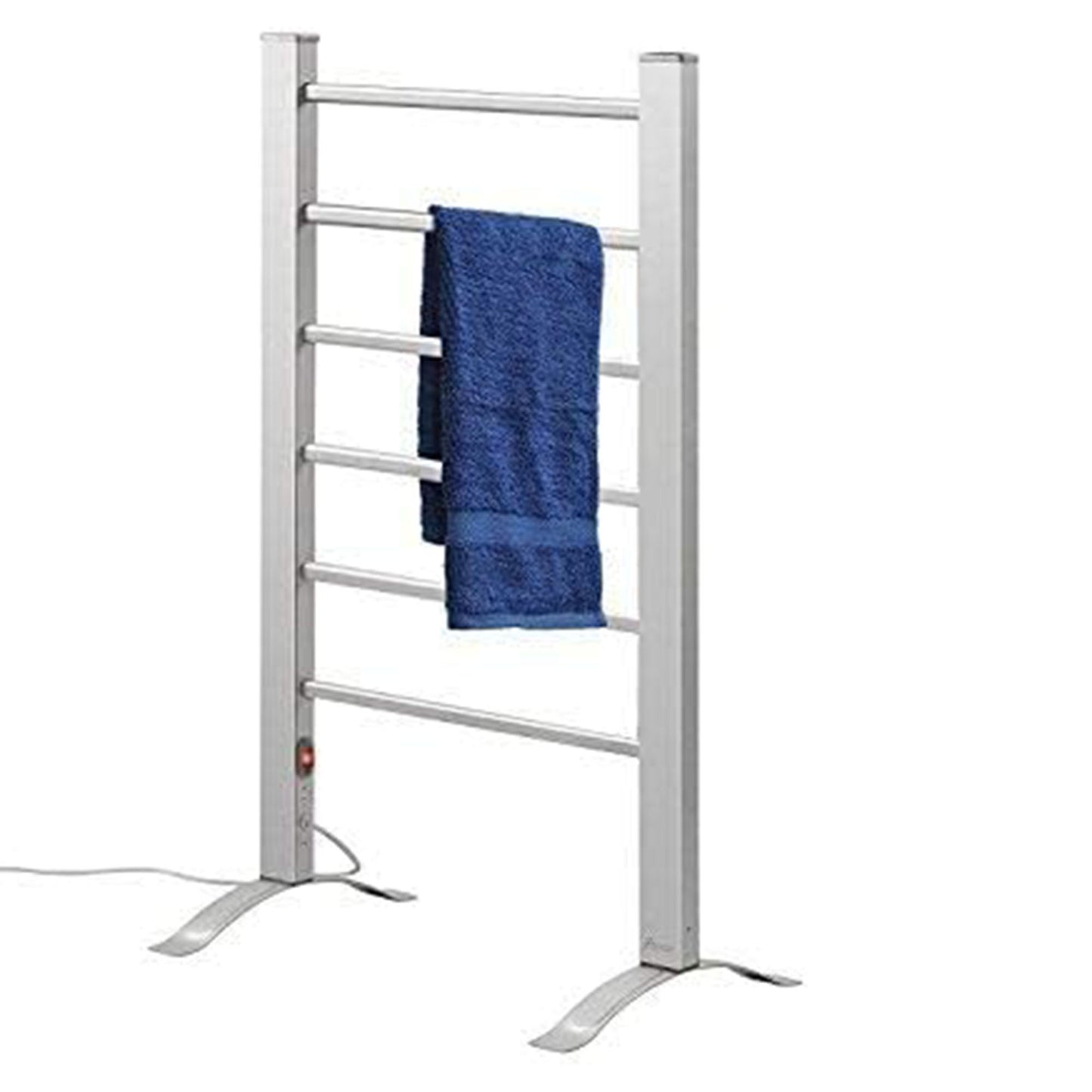 Electric Heated Towel Rack with 6 Stainless Steel Bars - Stylish Wall Mount Towel Warmer for Bathroom