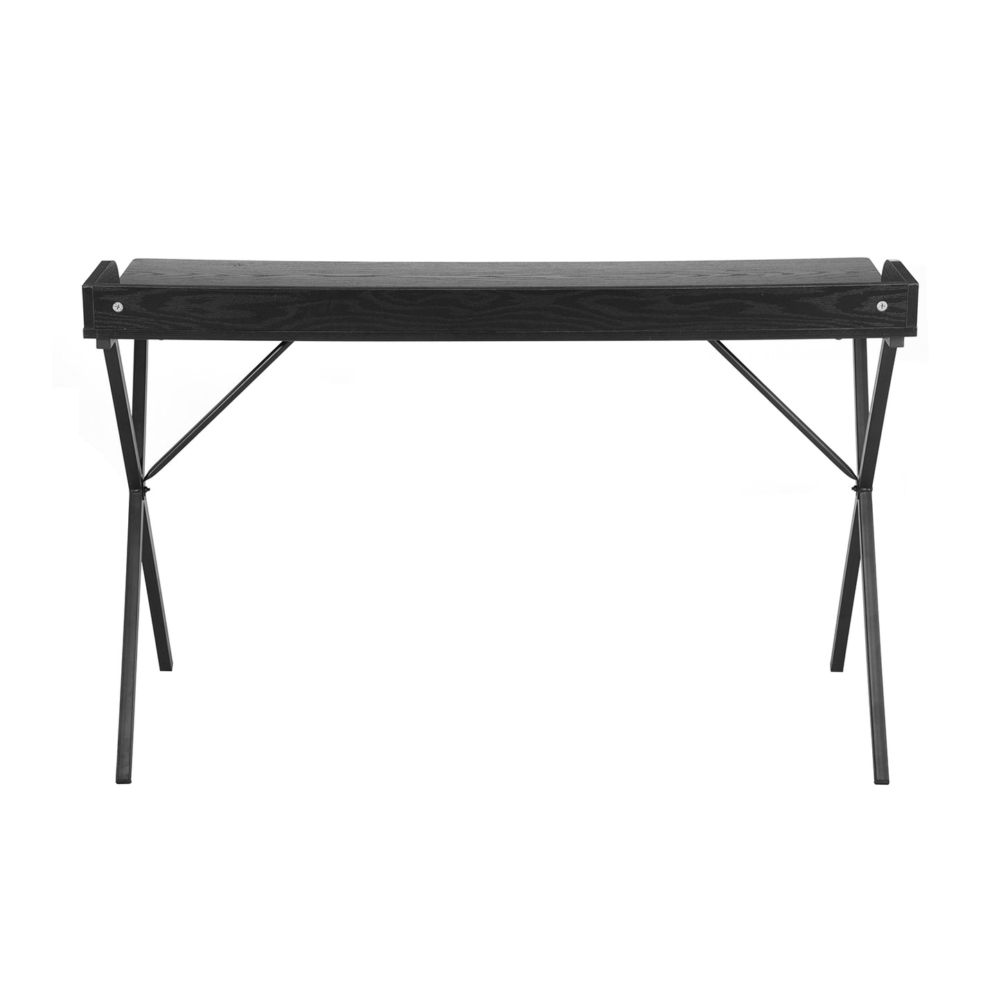 Black Rectangular Computer Desk with Metal Legs - 47.2 L