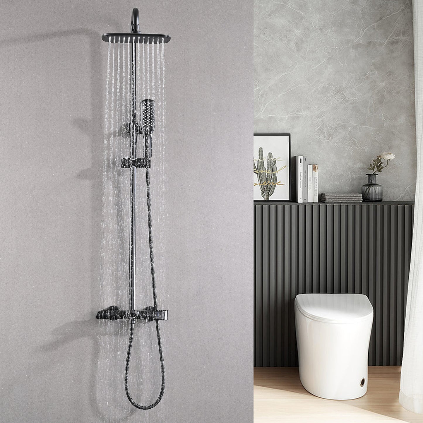 Luxurious Matte Black 3-Function Shower System for Enhanced Shower Experience