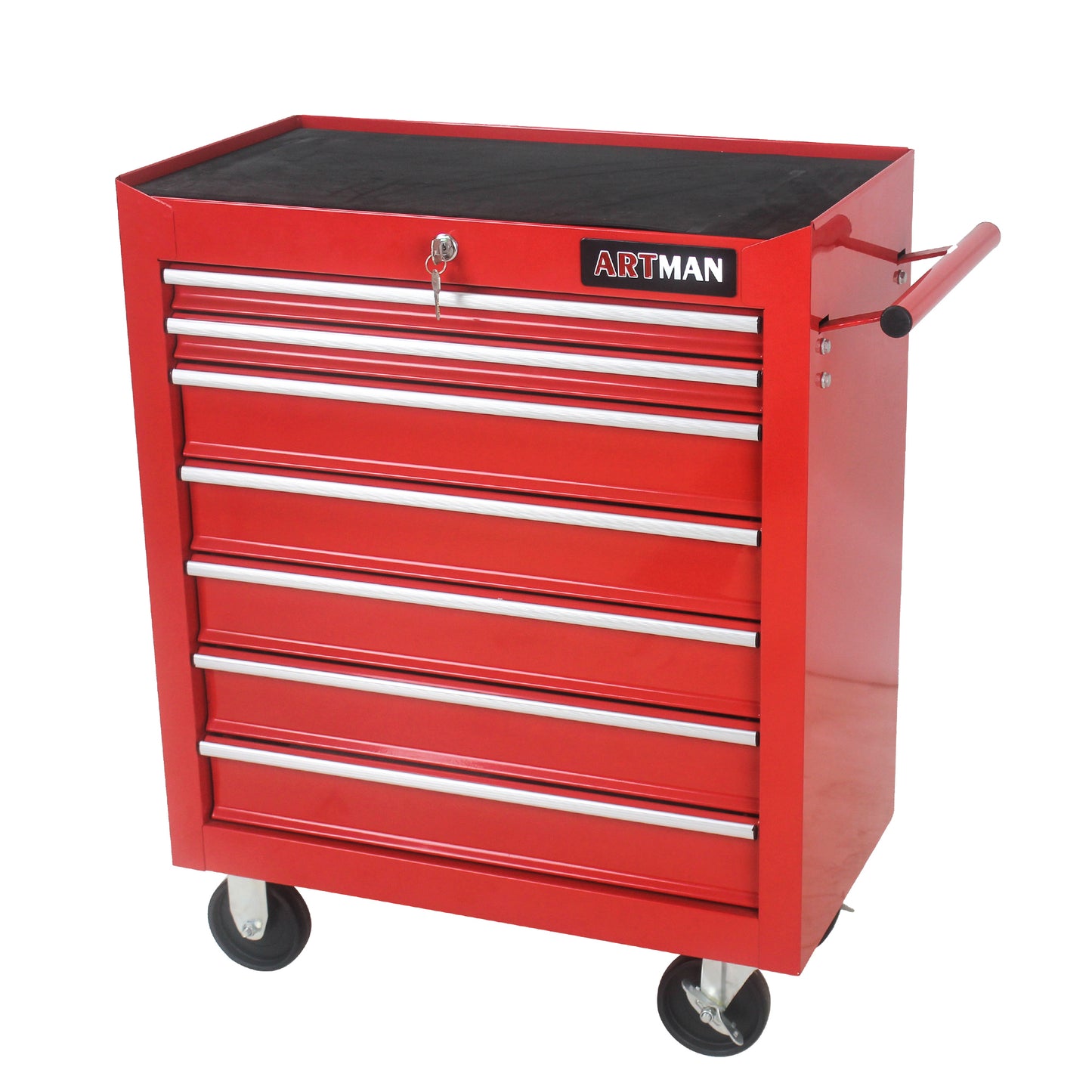 7 DRAWERS MULTIFUNCTIONAL TOOL CART WITH WHEELS-RED