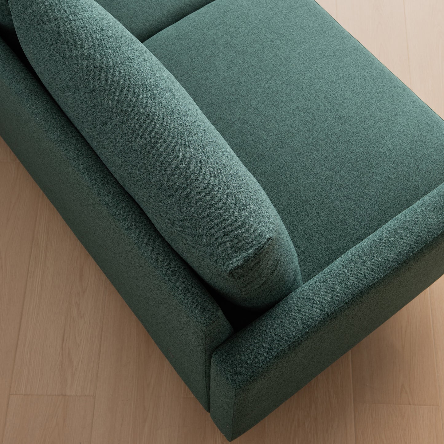 Contemporary Emerald Fabric Love Seat with Metal Legs and High-Resilience Sponge for Living Room and Bedroom