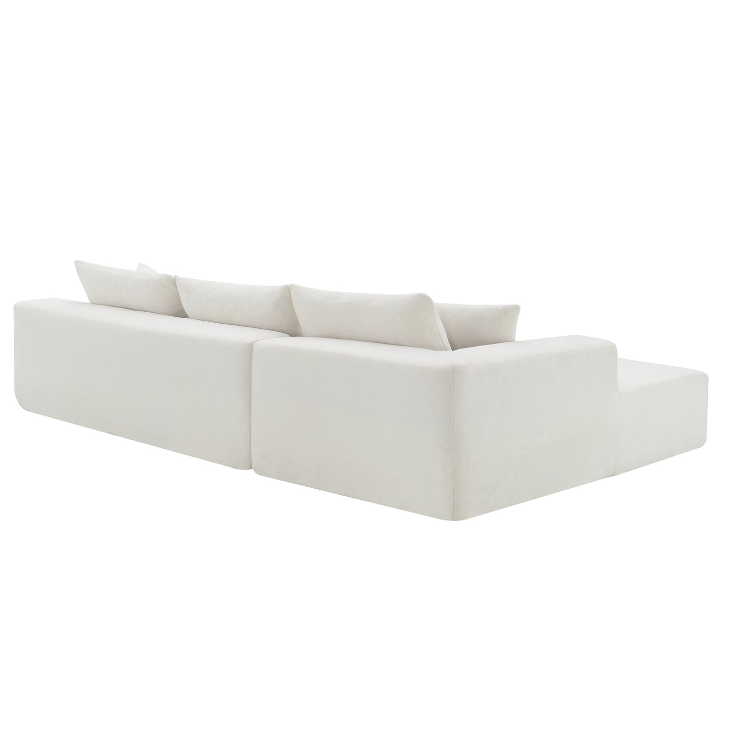 Chic White L-Shape Modular Sectional Sleeper Sofa Set