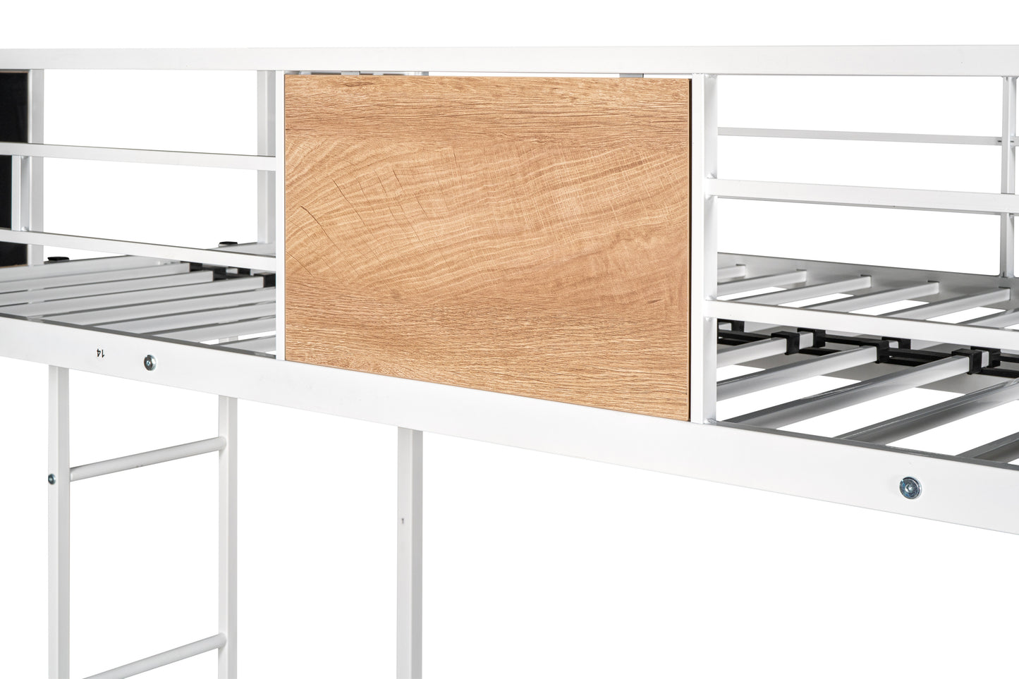 Metal Twin over Full Bunk Bed with Trundle and Safety Features