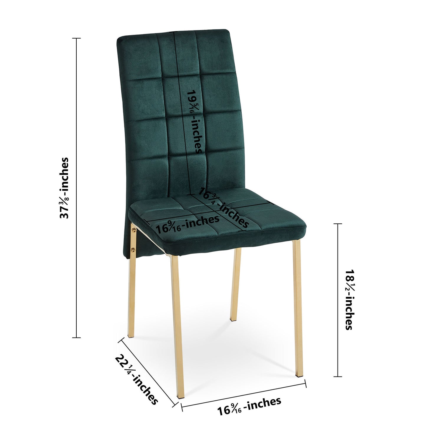 5-Piece Dining Set Including Green Velvet High Back Golden Color Legs Nordic Dining Chair & Creative Design MDF Dining Table