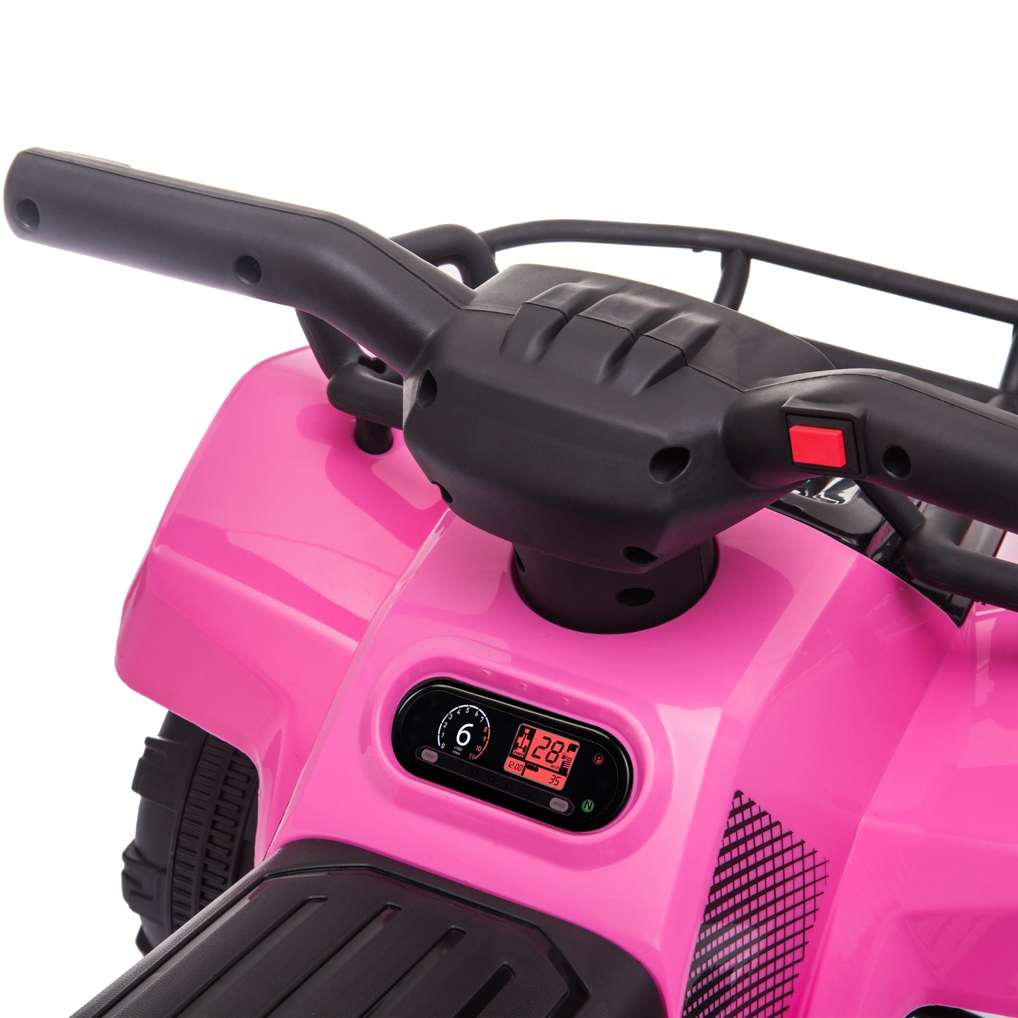 Pink Rechargeable Battery Powered Kids ATV with All-Terrain Wheels