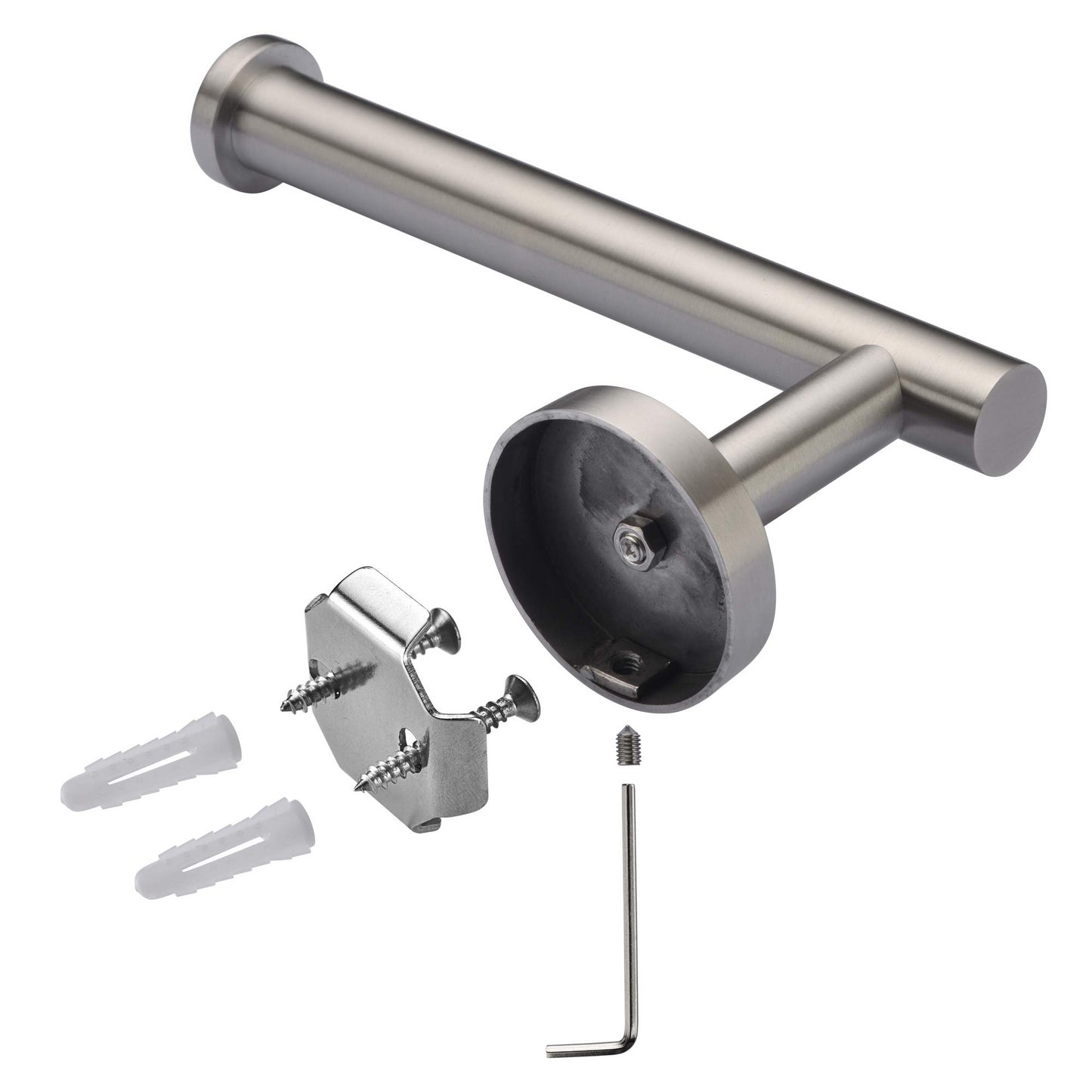 Rust-Resistant Stainless Steel Toilet Paper Holder with Brushed Nickel Finish for Wall Mount