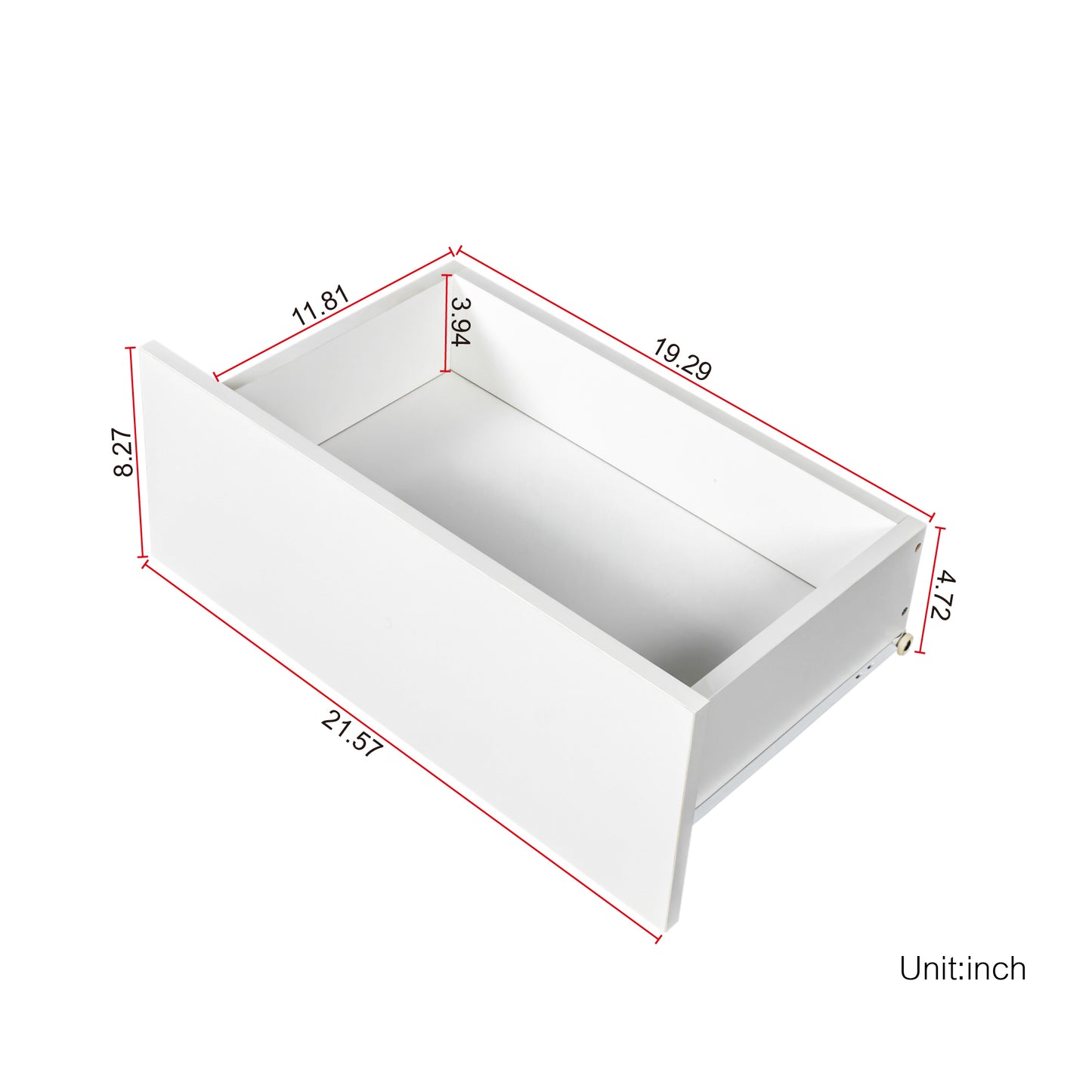 Contemporary White Nightstand with LED Lit Drawers