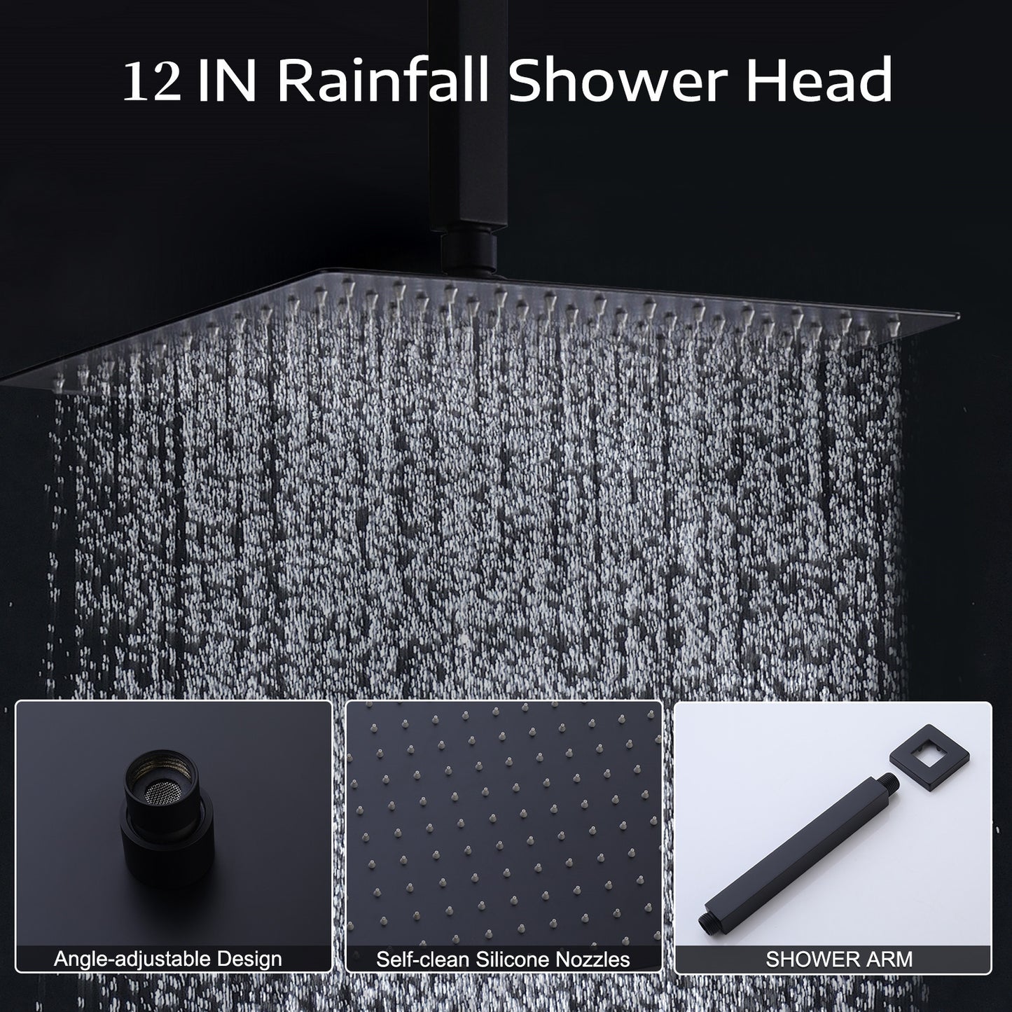 12-inch Luxury Shower System With Adjustable Handheld Shower Head