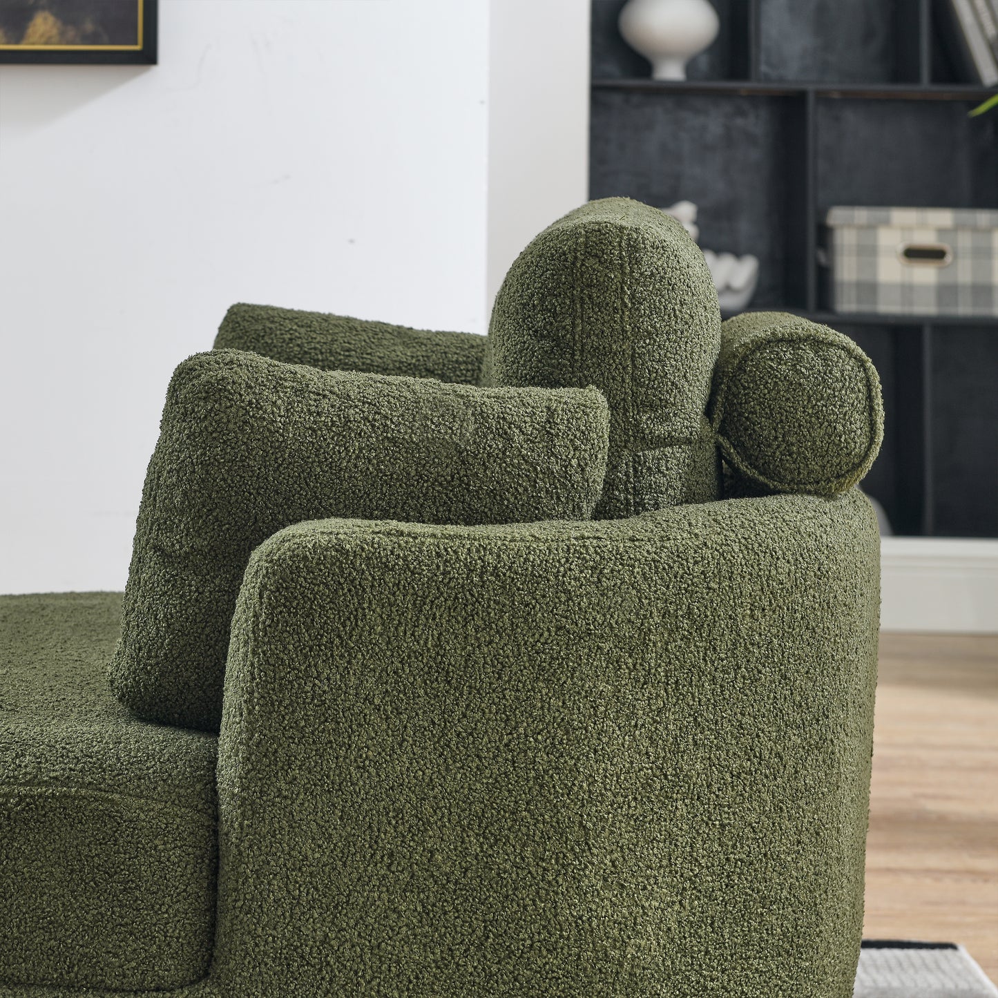 Oversized Swivel Chair with Ottoman and Pillows