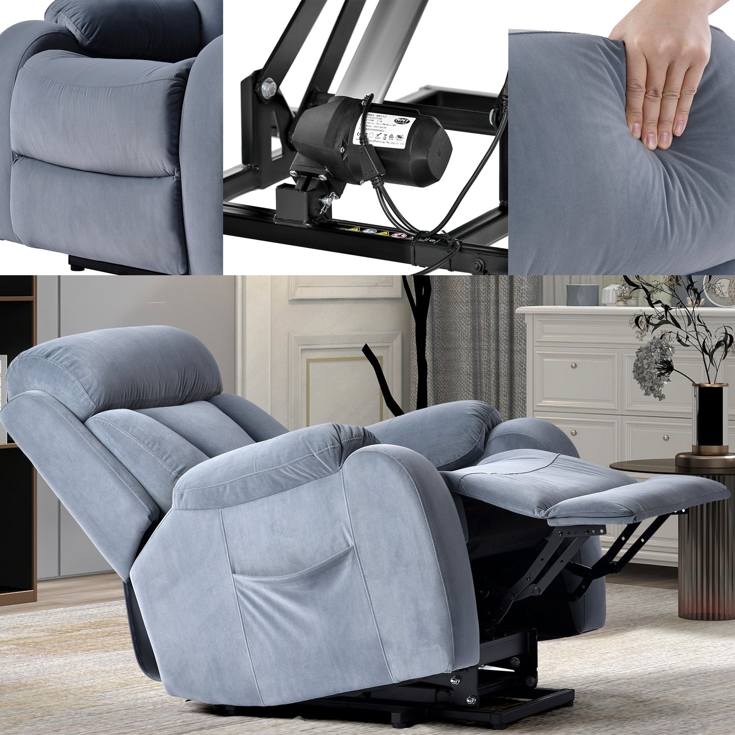 Elderly Remote Control Power Lift Recliner Sofa for Ultimate Comfort