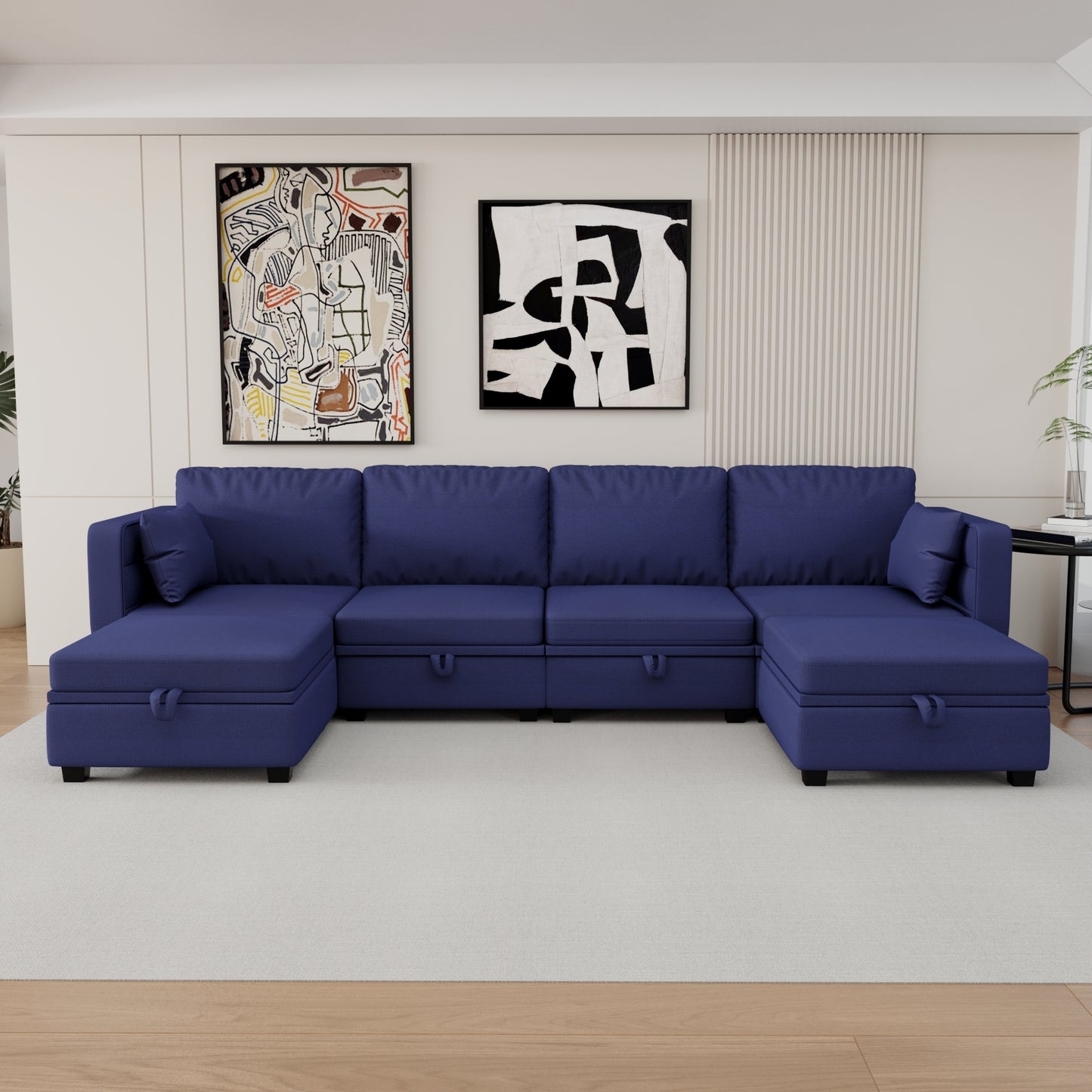 UNITED WE WIN Modular Sectional Sofa U Shaped Modular Couch with Reversible Chaise Modular Sofa Sectional Couch with Storage Seats