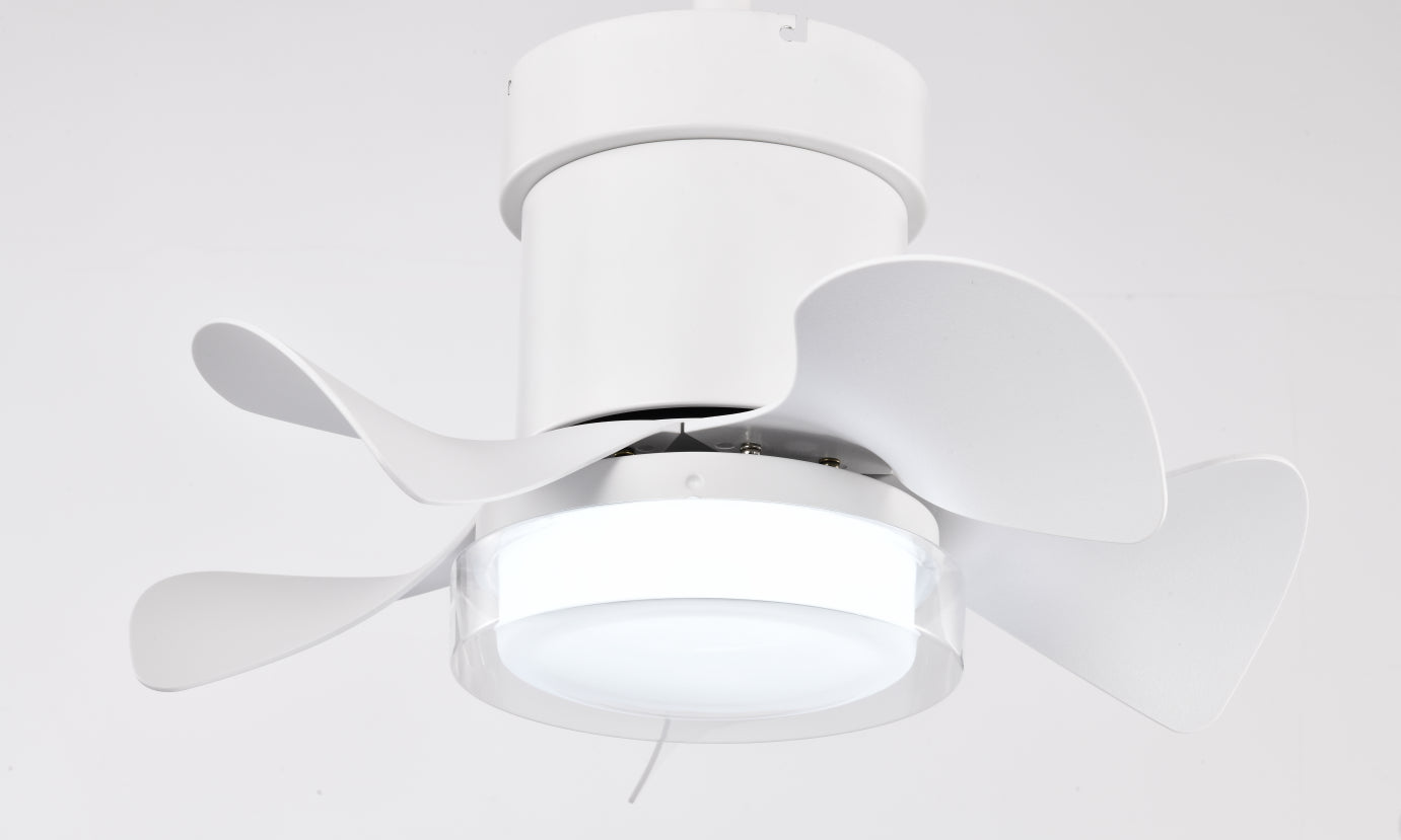 21 inch Matte White Ceiling Fan with Remote Control and DC Motor