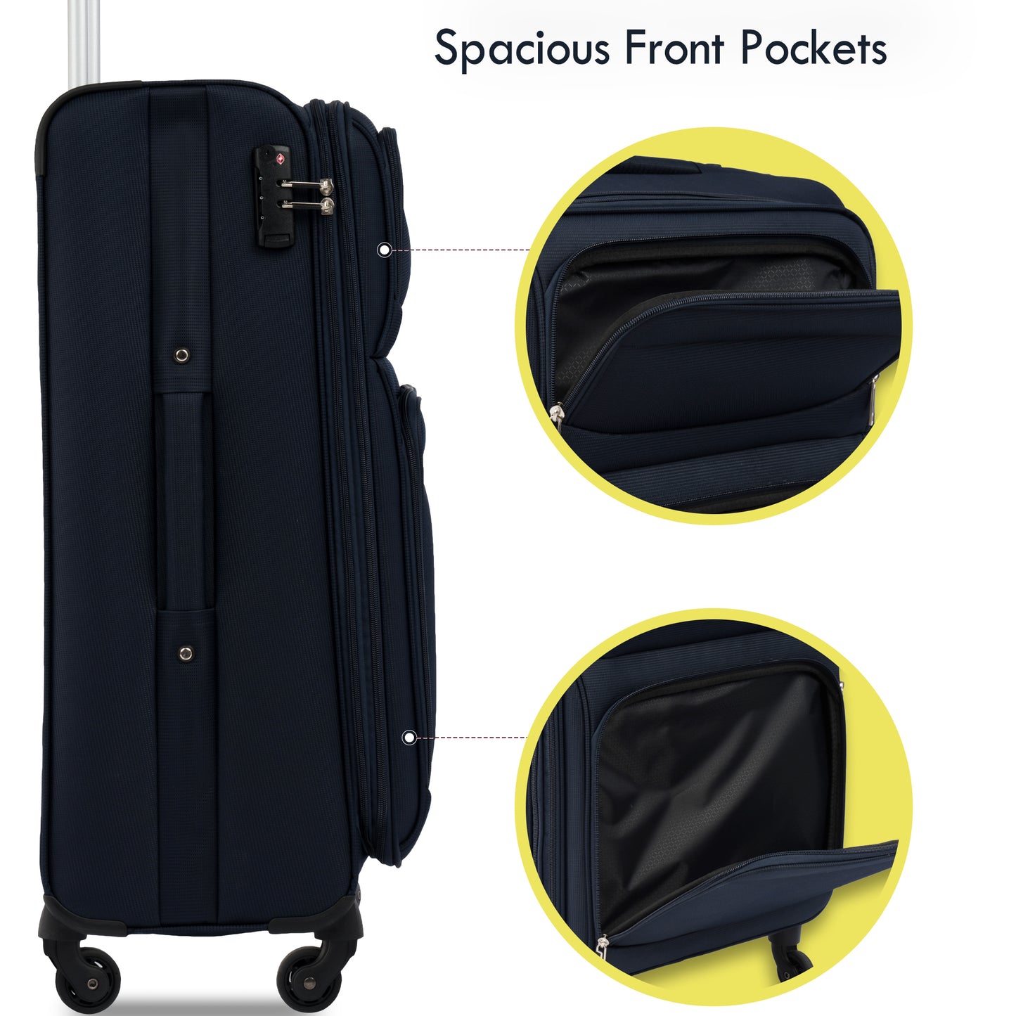 Softside Luggage Expandable 3 Piece Set Suitcase Upright Spinner Softshell Lightweight Luggage Travel Set