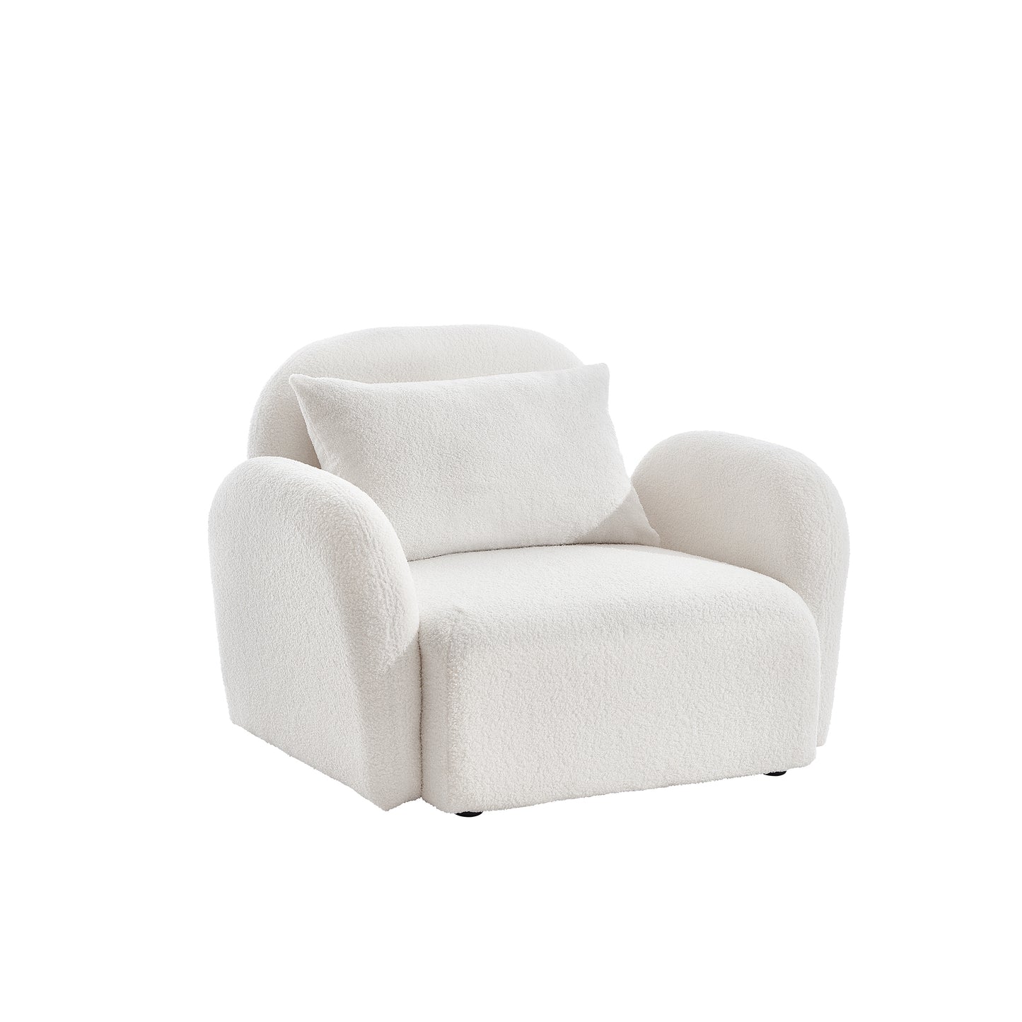 Living Room Furniture Lazy Sofa Chair Teddy Fabric White