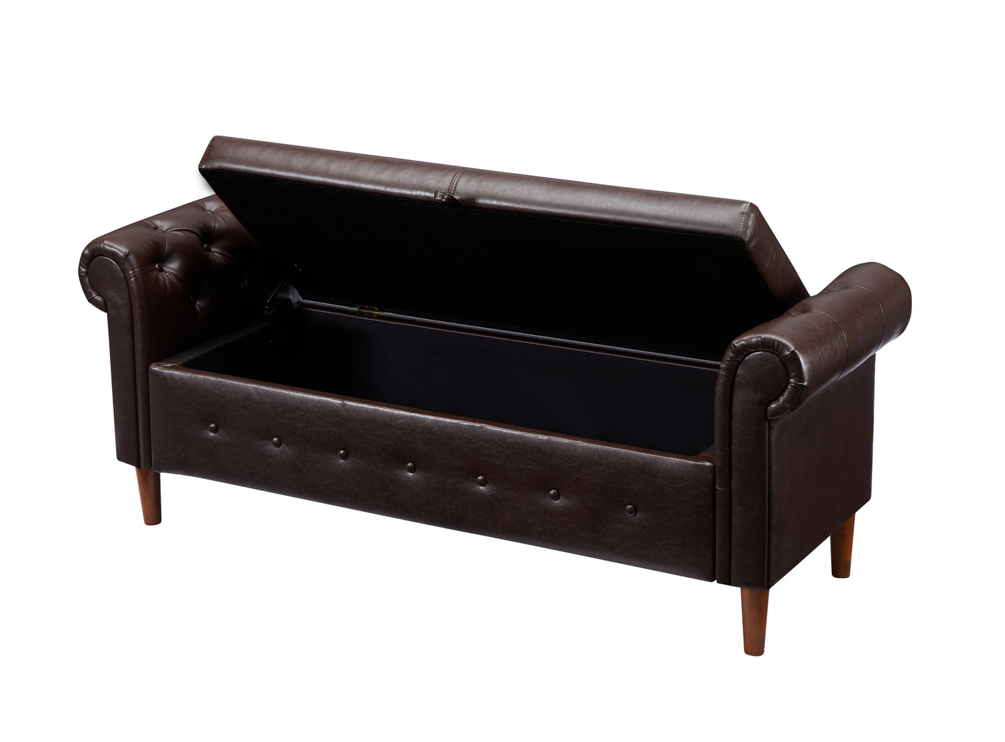 Brown Multifunctional Storage Rectangular Sofa Stool