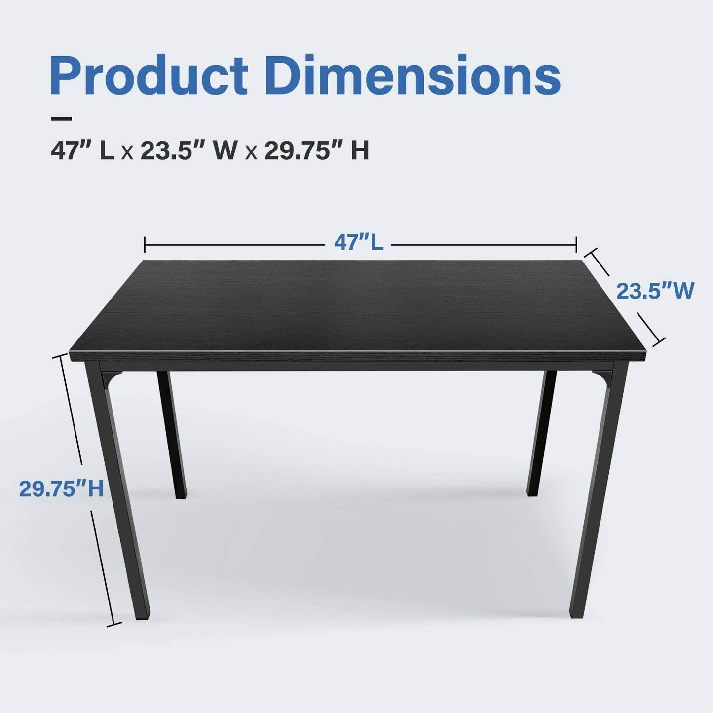 Elegant Steel-Framed Black Home Office Desk with Simple Design