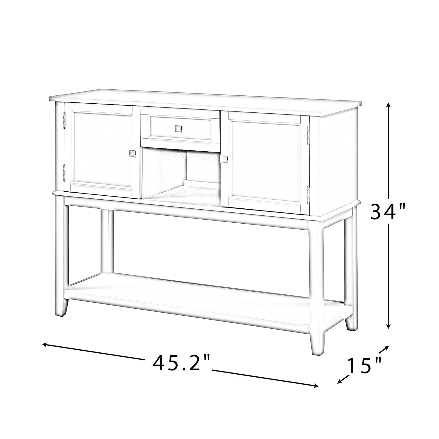 Lelex 45Console Table with Drawers - Elegant Solid Wood Furniture from the USA