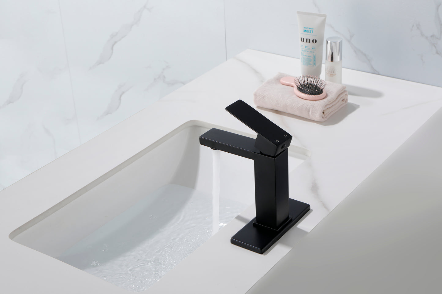 Luxurious Steel Matte Black Bathroom Faucet