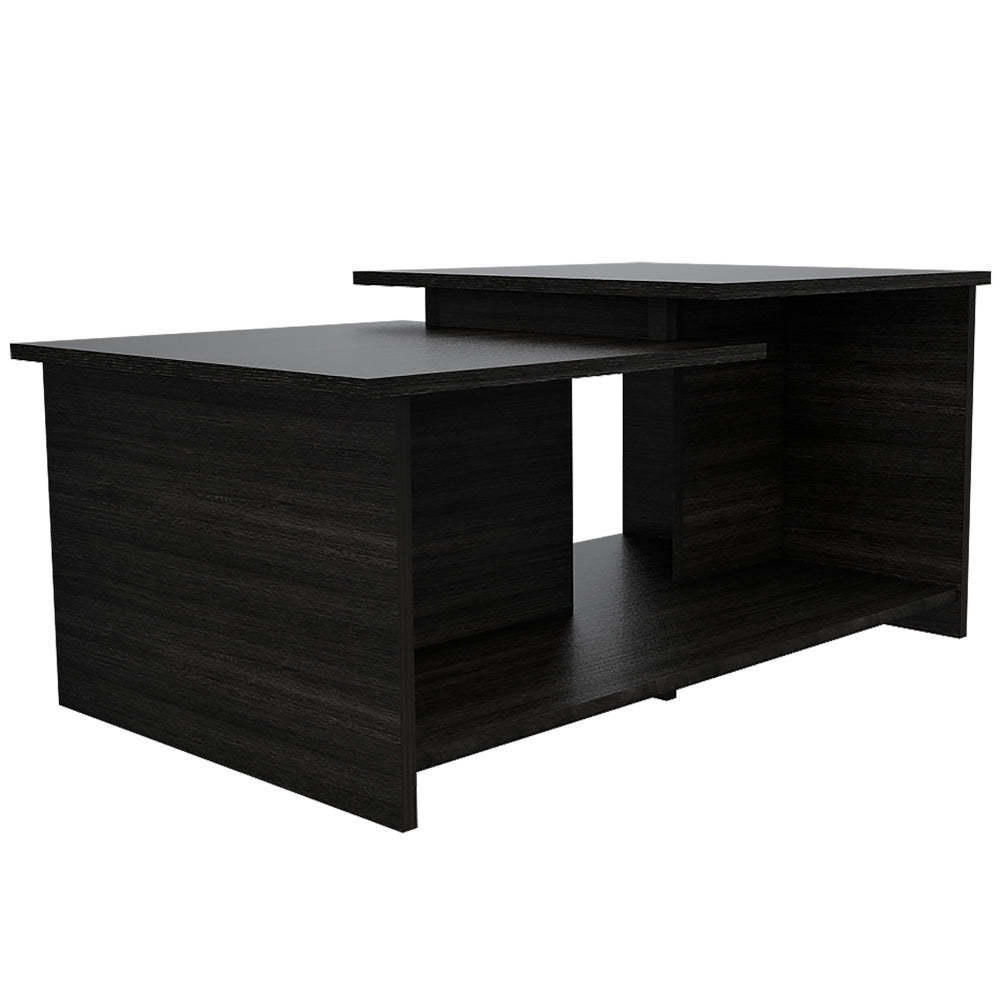 Elegant Black and Espresso Living Room Furniture Set with TV Stand and Coffee Table