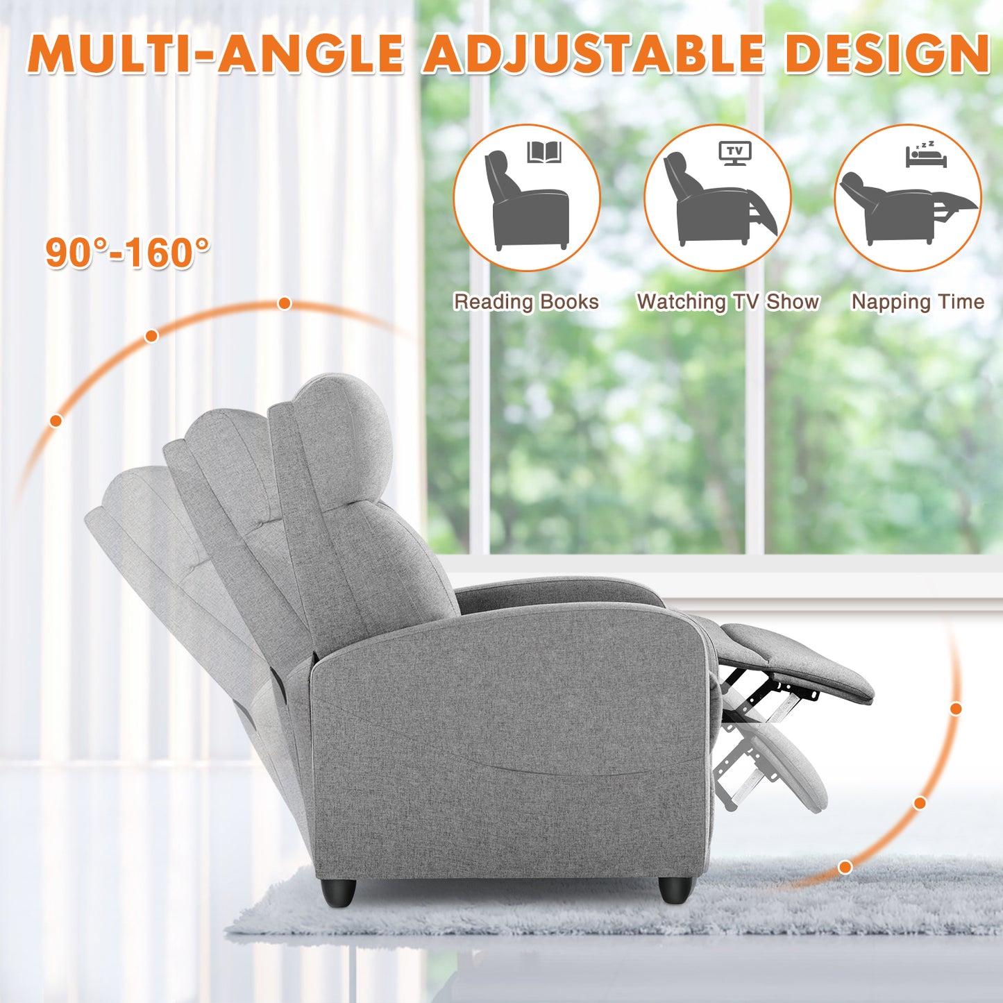 Ultimate Comfort Massage Recliner Chair with Dual Function Foot Extension