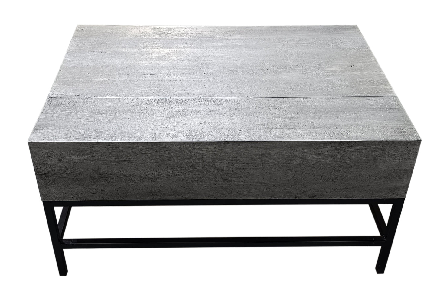 Gray Lift Top Coffee Table with Natural Wood Finish