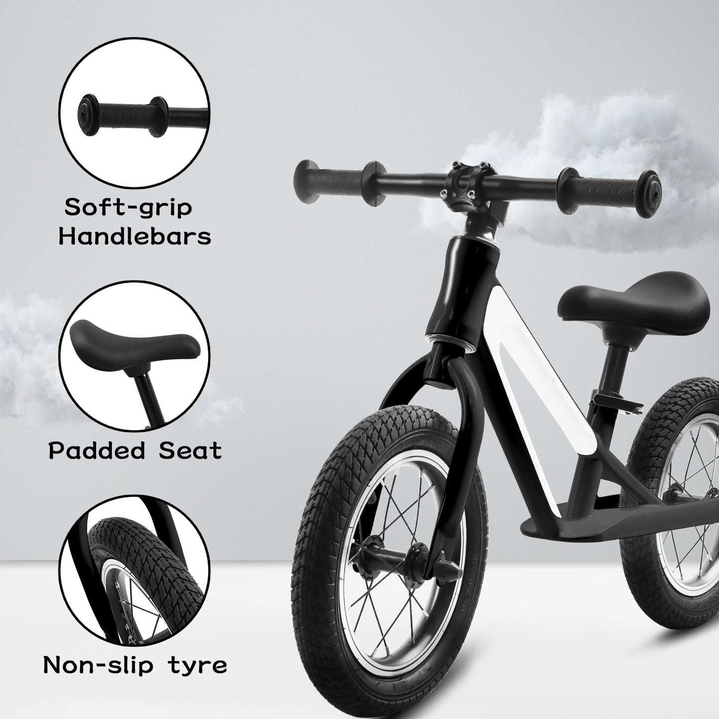 Adjustable Seat Balance Bike with Magnesium Alloy Frame for Kids Ages 1-5