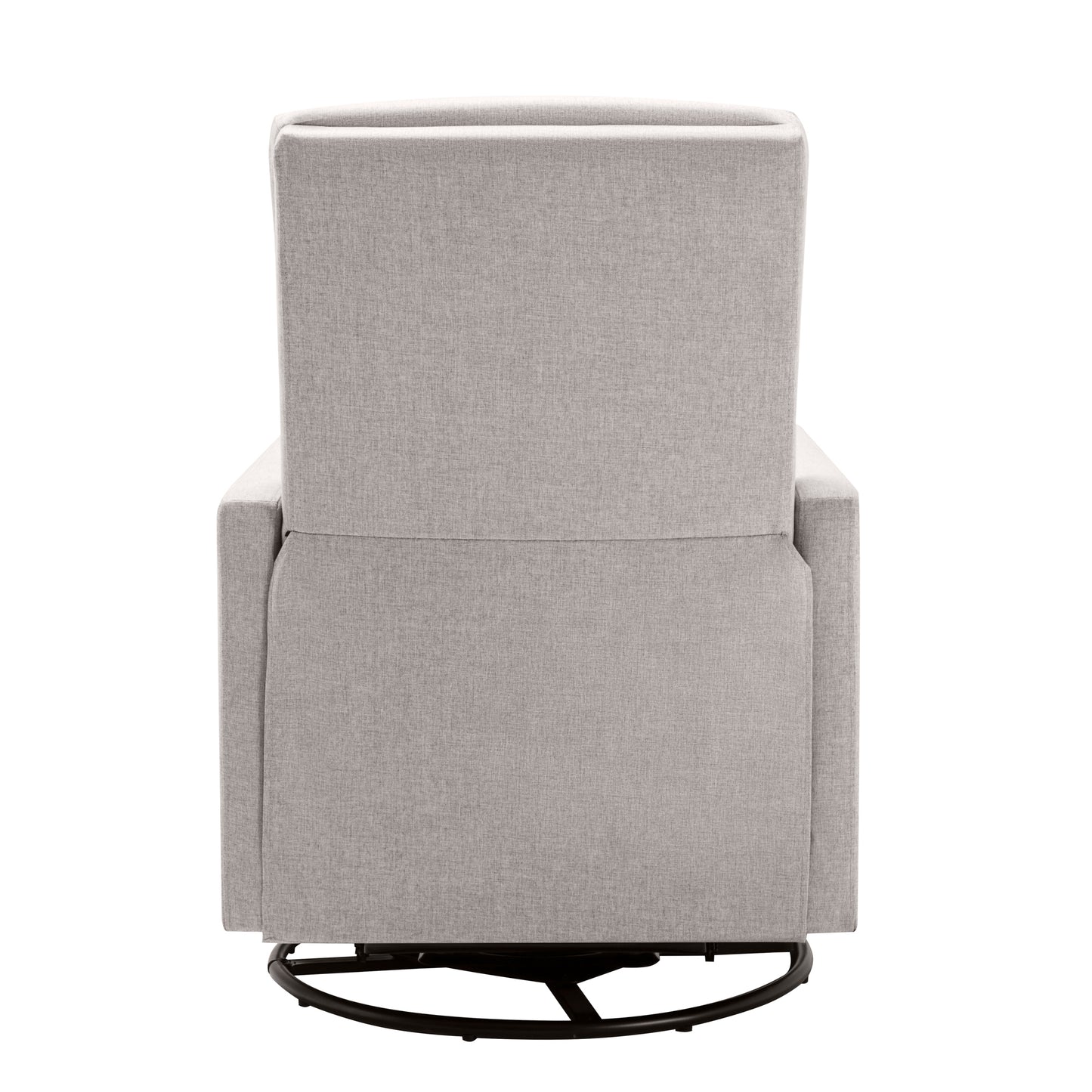 Modern Tan Upholstered Nursery Rocker Chair with Swivel Recliner